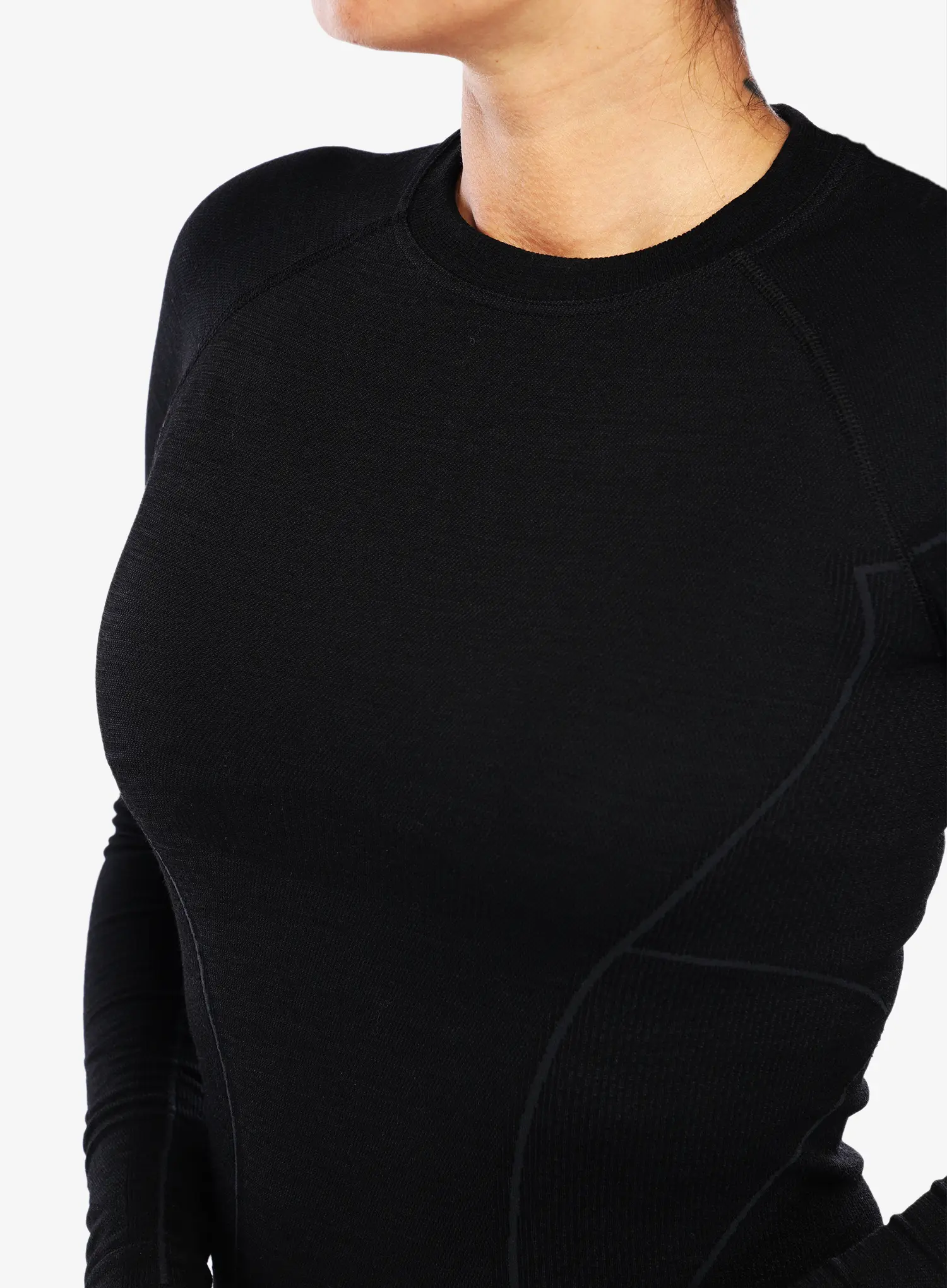 Ženska termo flis jopa Brubeck Active Wool L/S Shirt - black