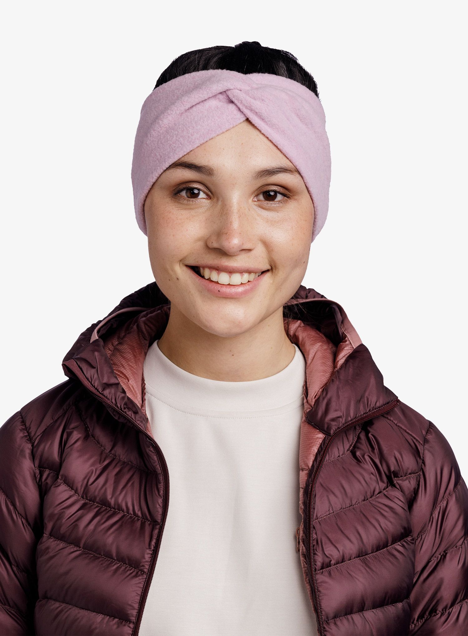 Ženski naglavni trak Buff Merino Fleece Headband - lilac sand
