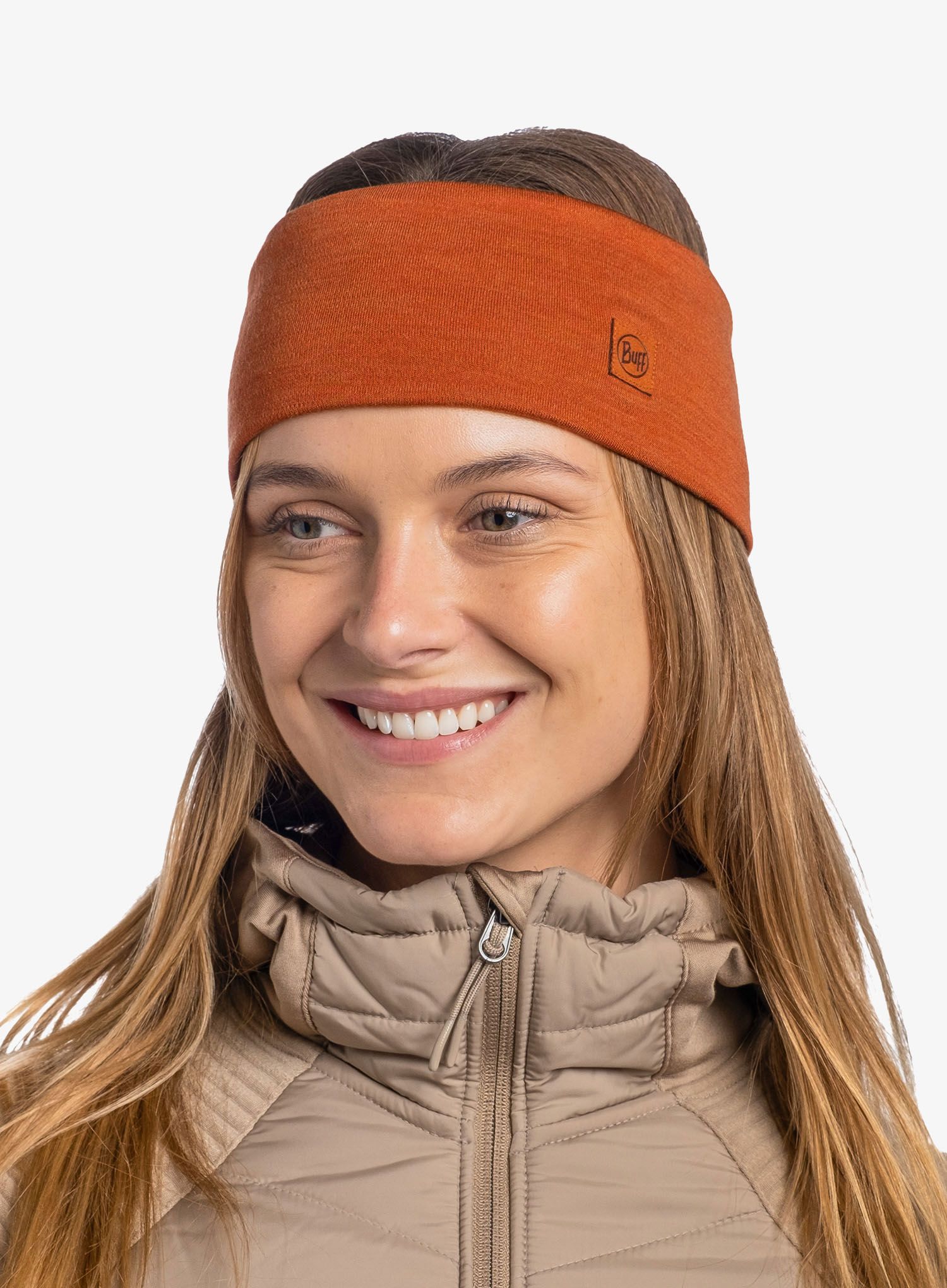 Naglavni trak Buff Merino Wide Headband - solid cinnamon