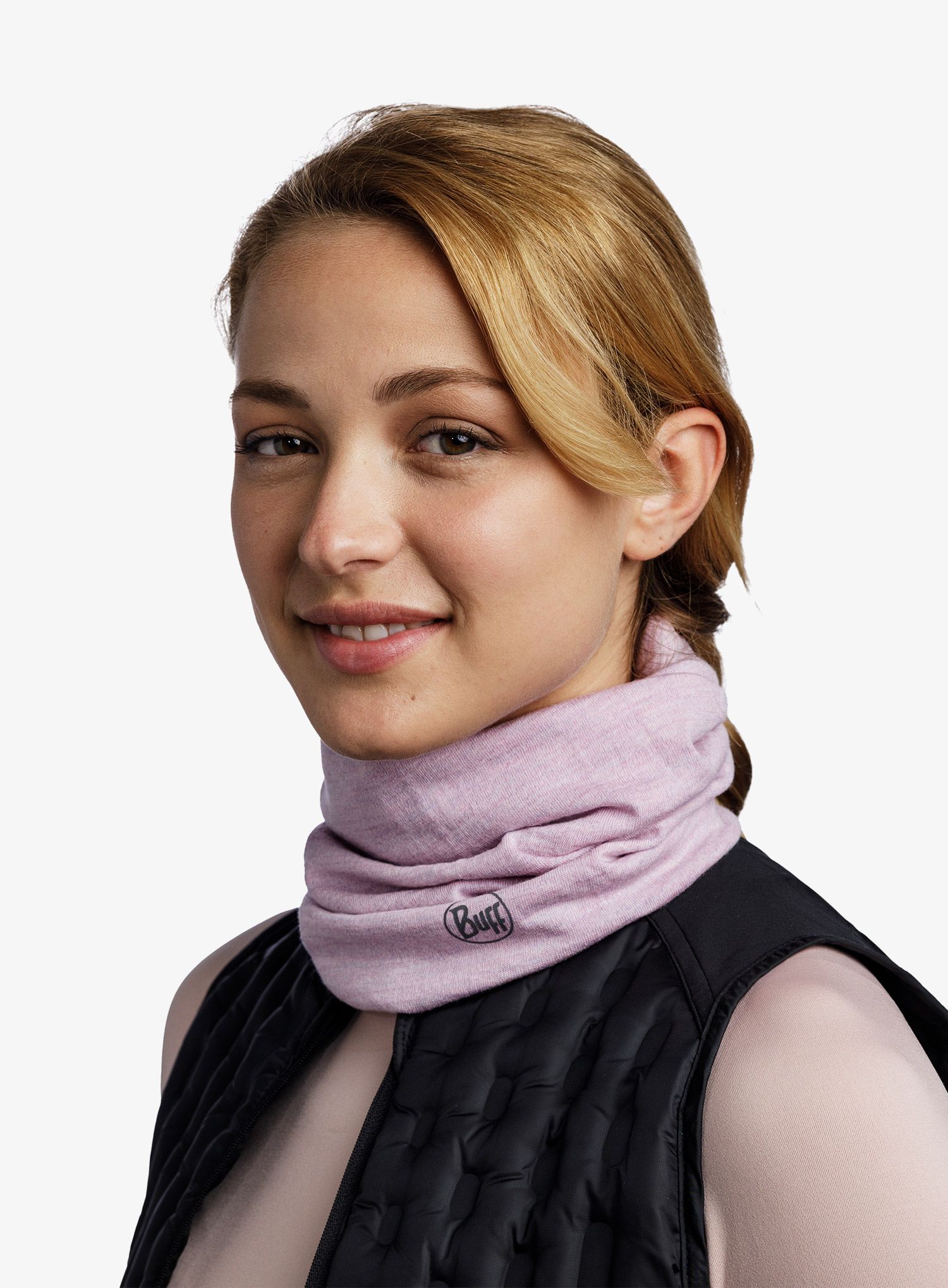Večnamenska ruta Buff Midweight Merino - melange lilac sand