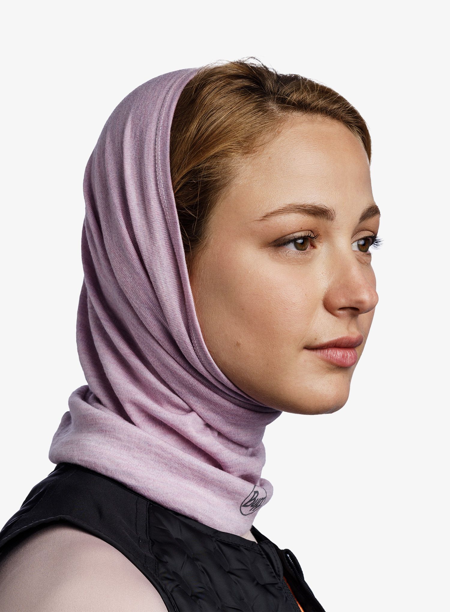 Večnamenska ruta Buff Midweight Merino - melange lilac sand