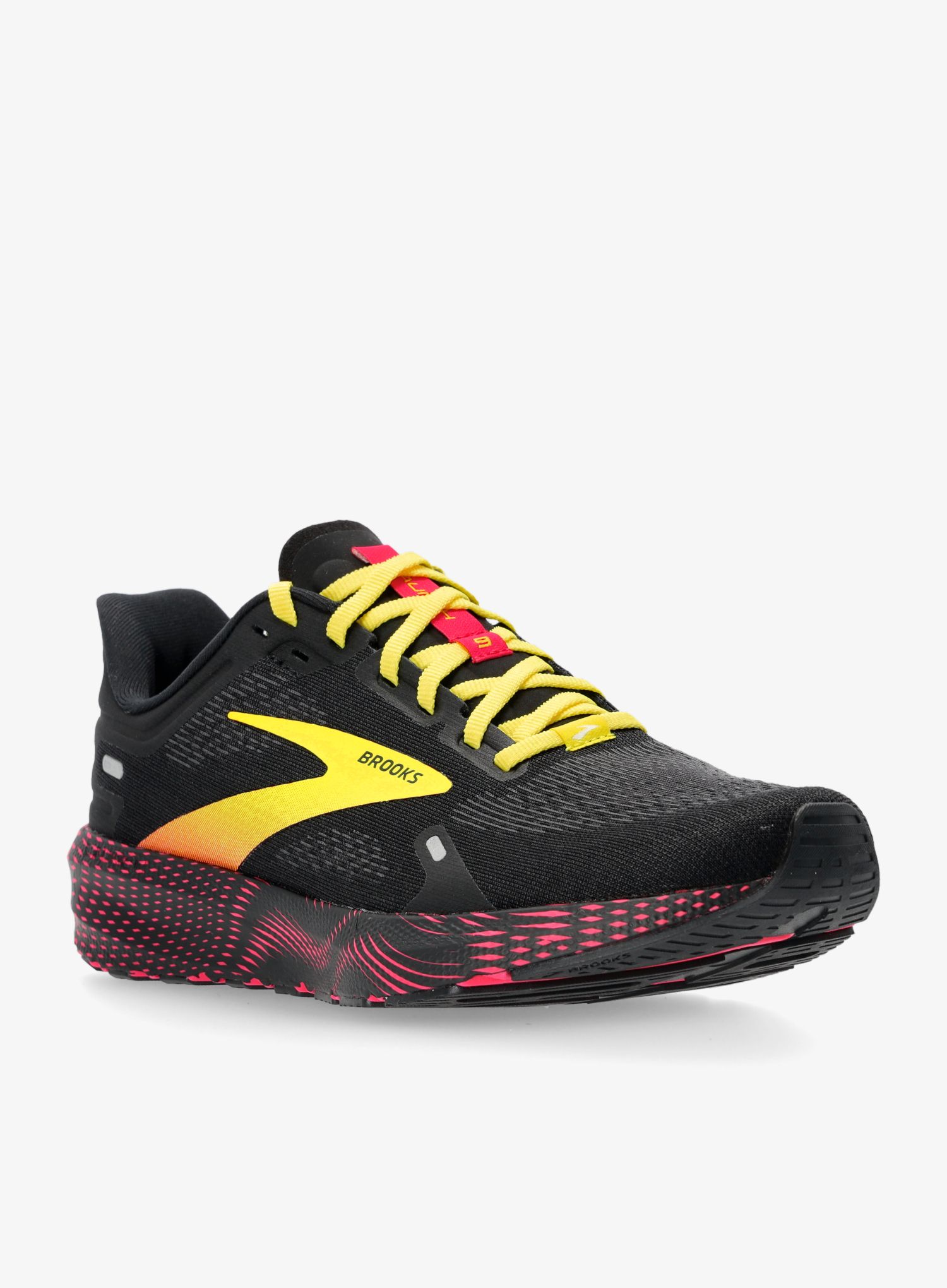 Moški tekaški čevlji Brooks Launch 9 - black/pink/yellow