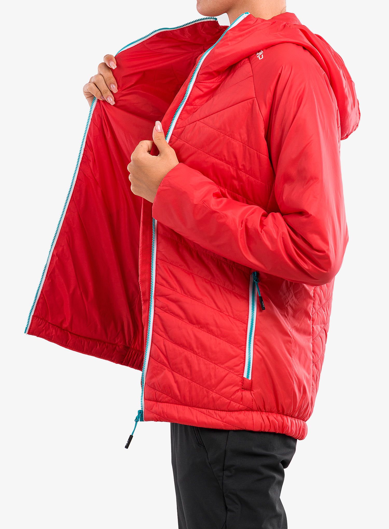 Sintetična jakna CMP Aalia Jacket Fix Hood - campari