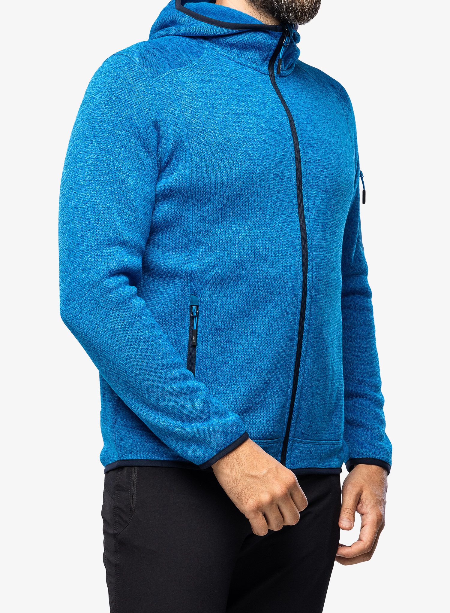 Flis CMP Borgis Fix Hood Jacket Knitted - river/petrol