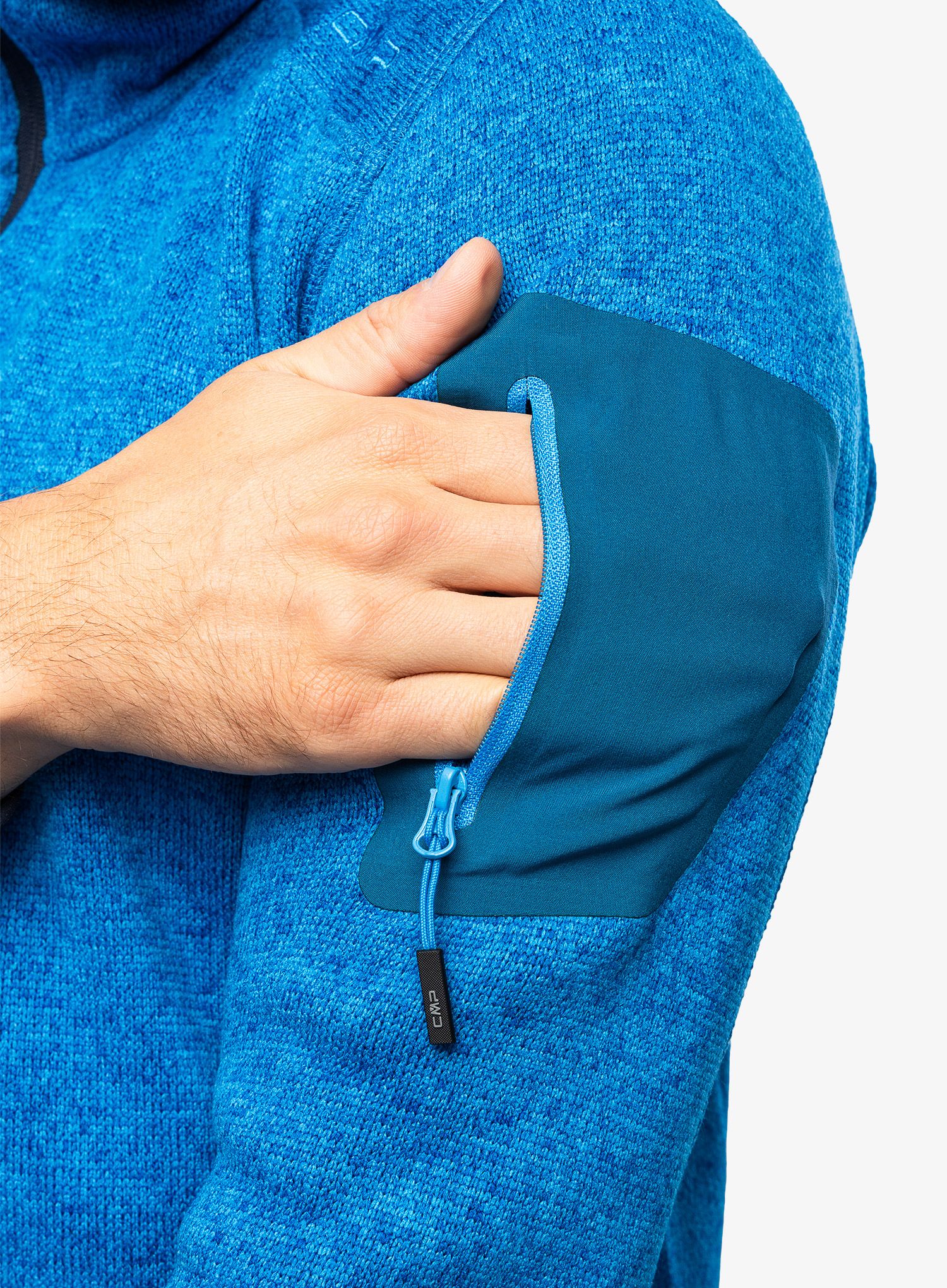 Flis CMP Borgis Fix Hood Jacket Knitted - river/petrol