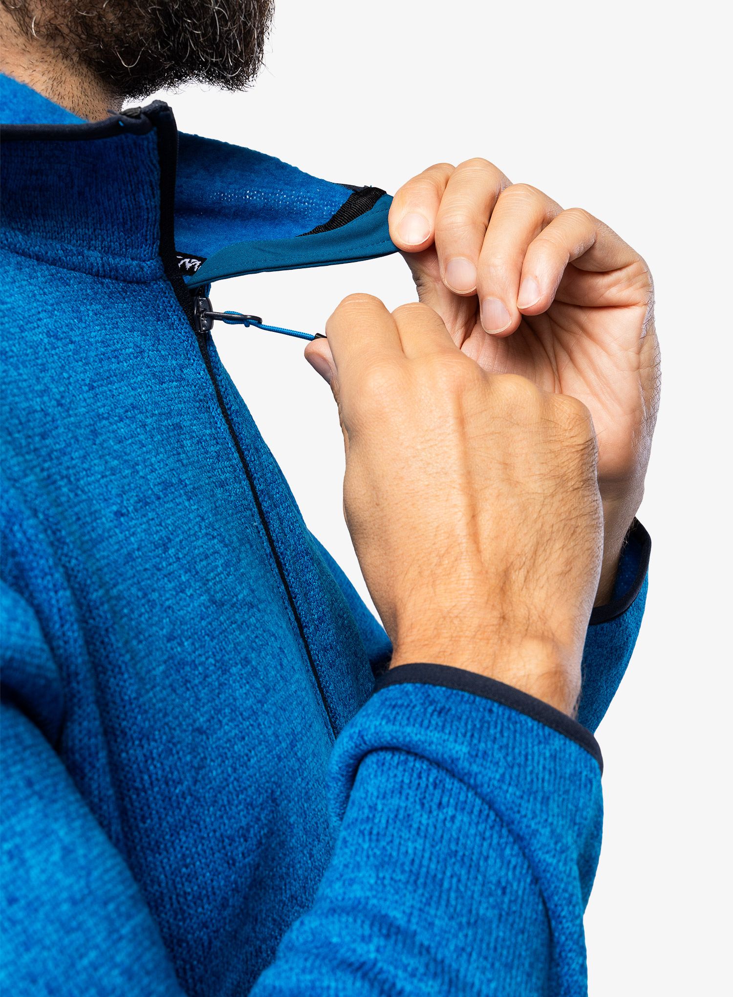 Flis CMP Borgis Fix Hood Jacket Knitted - river/petrol