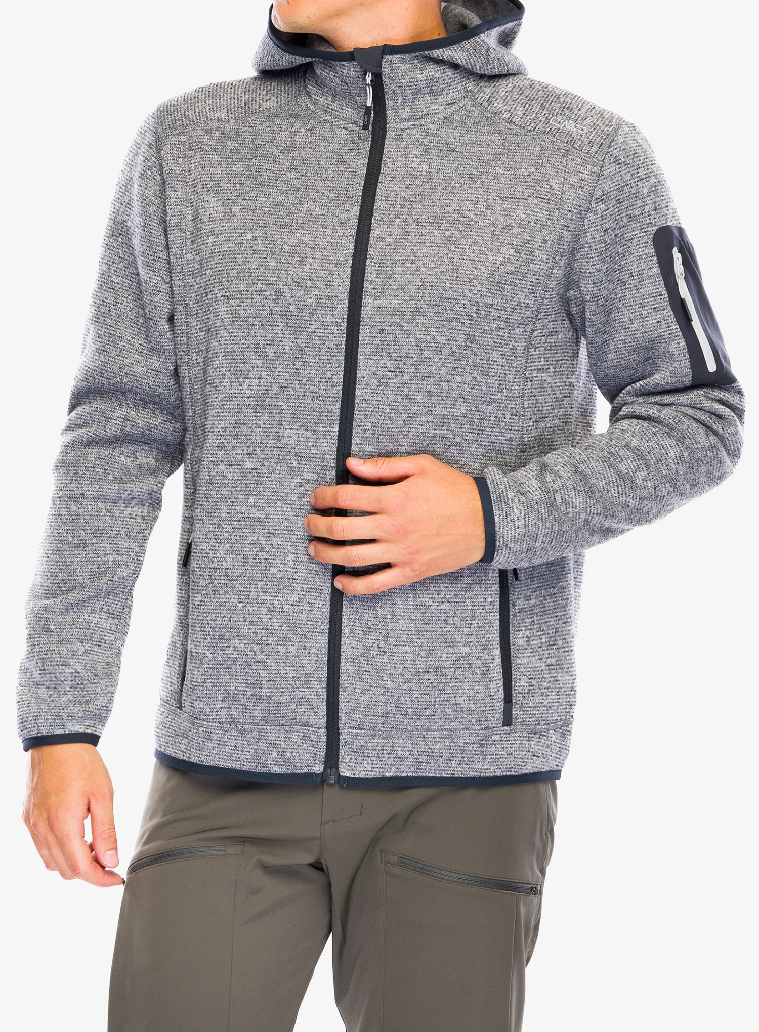 Flis CMP Borgis Fix Hood Jacket - ice/titanio/nero