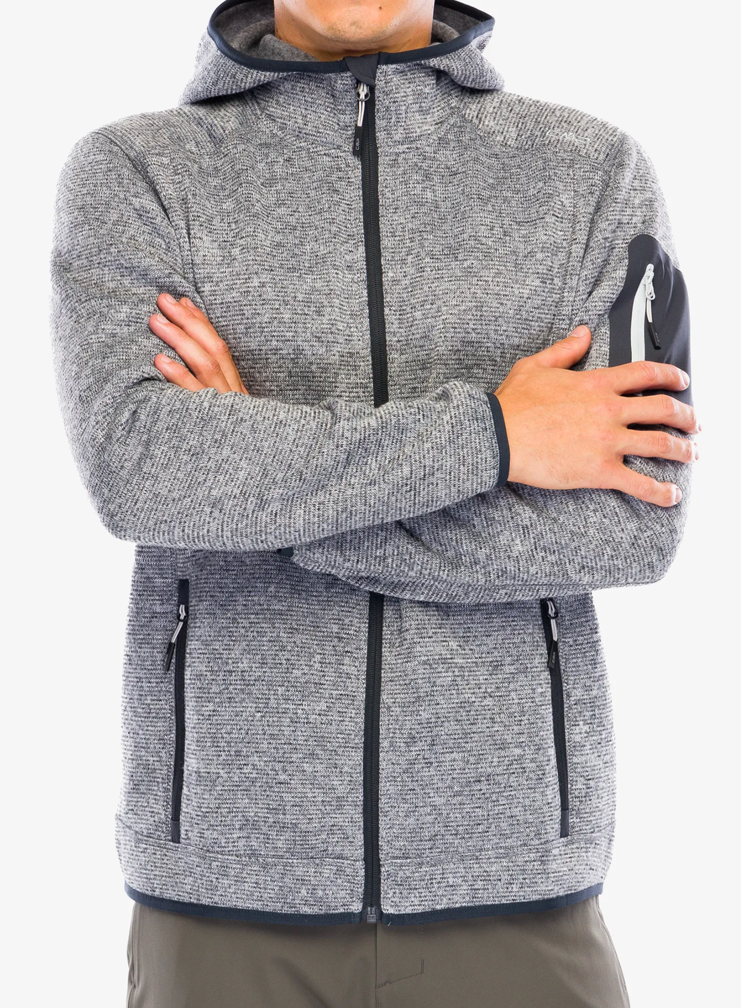 Flis CMP Borgis Fix Hood Jacket - ice/titanio/nero