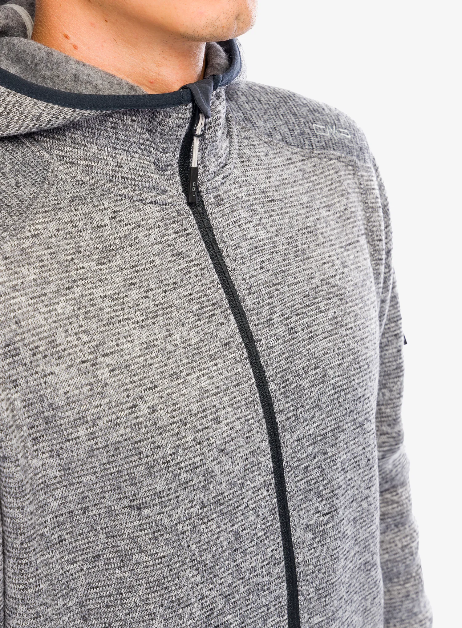 Flis CMP Borgis Fix Hood Jacket - ice/titanio/nero