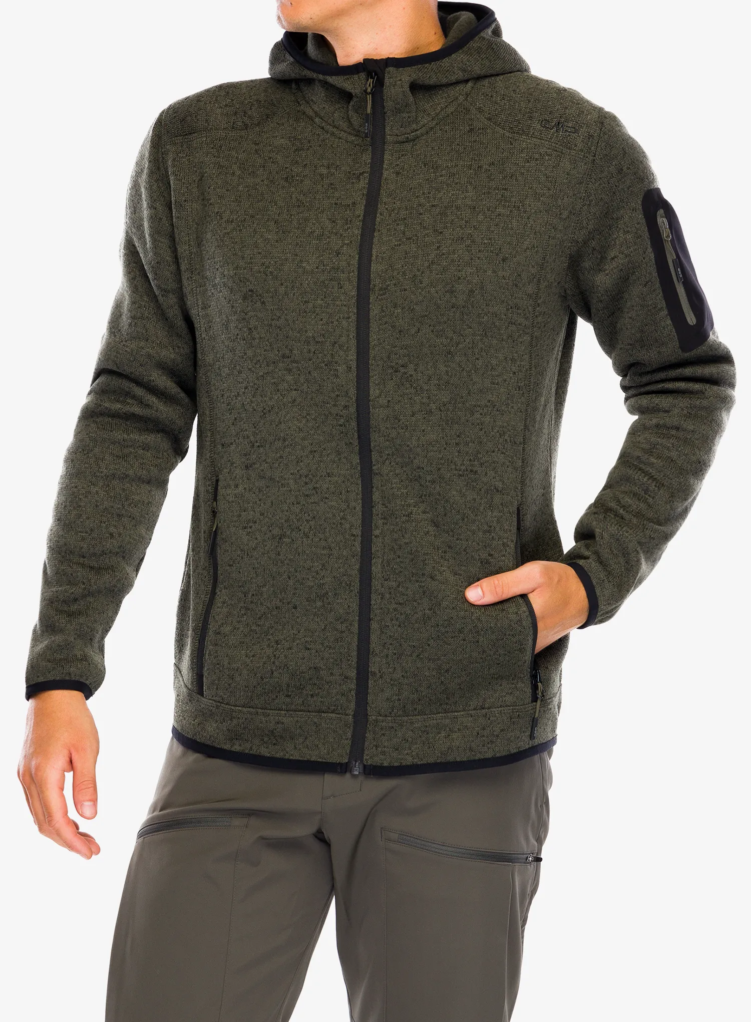 Flis CMP Borgis Fix Hood Jacket - olive/nero