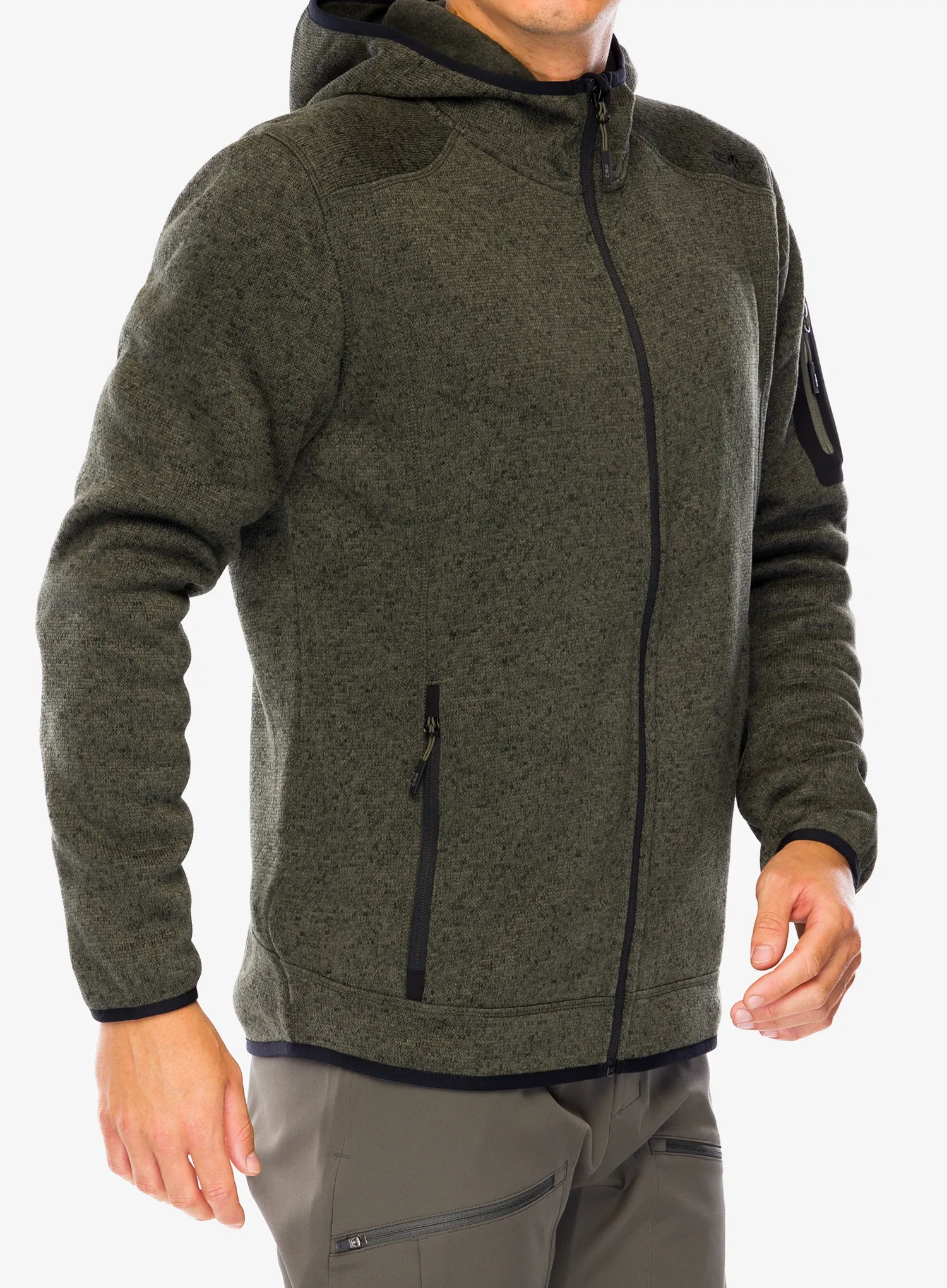Flis CMP Borgis Fix Hood Jacket - olive/nero