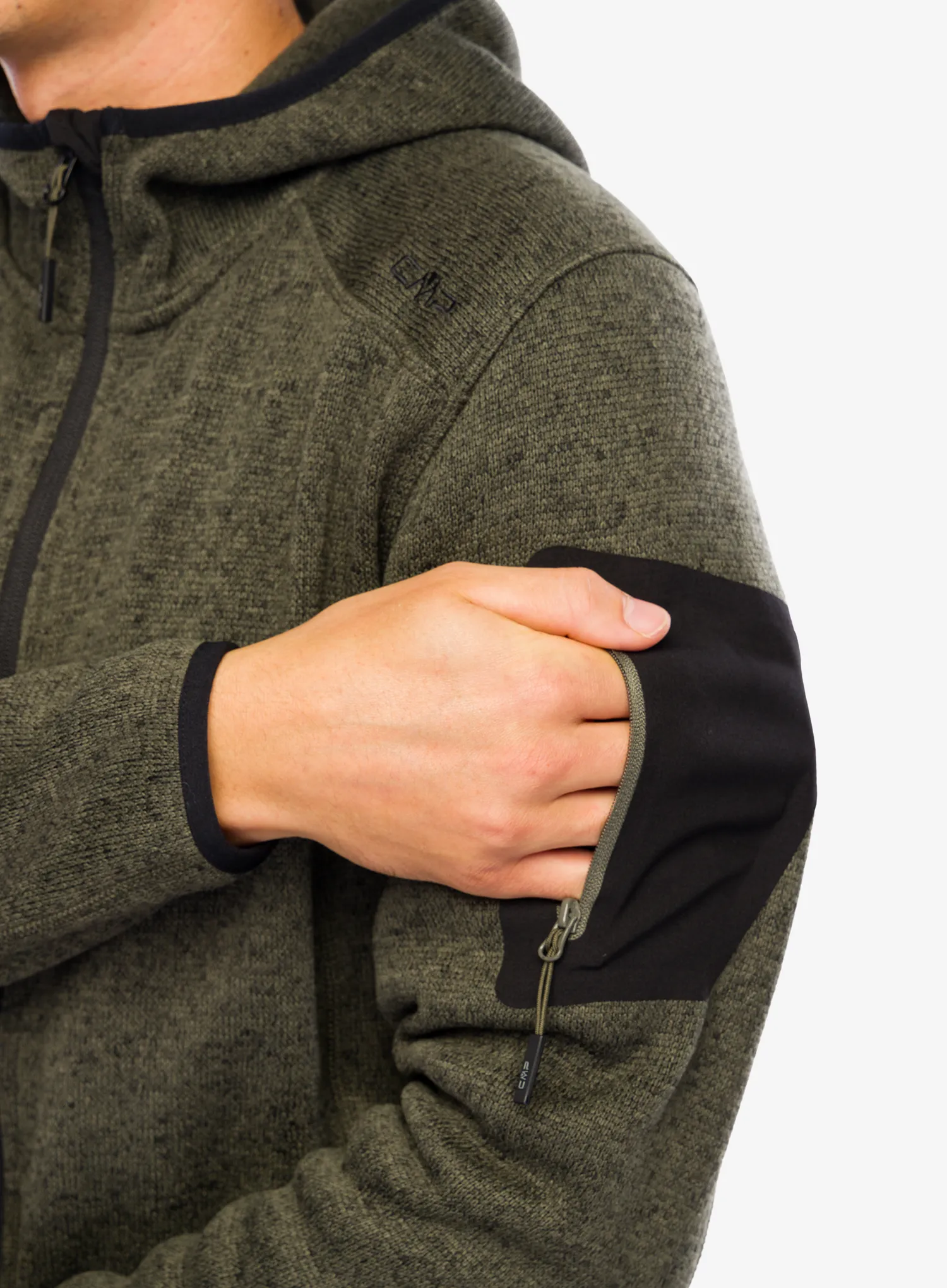 Flis CMP Borgis Fix Hood Jacket - olive/nero