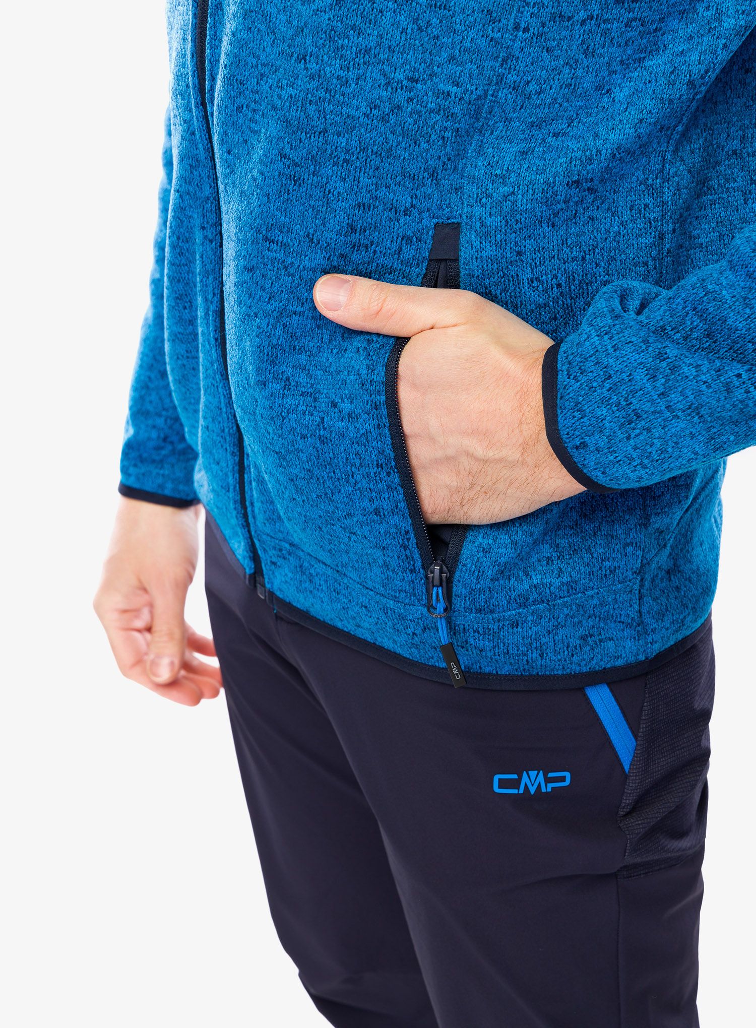Flis CMP Borgis Fix Hood Jacket - river/black blue