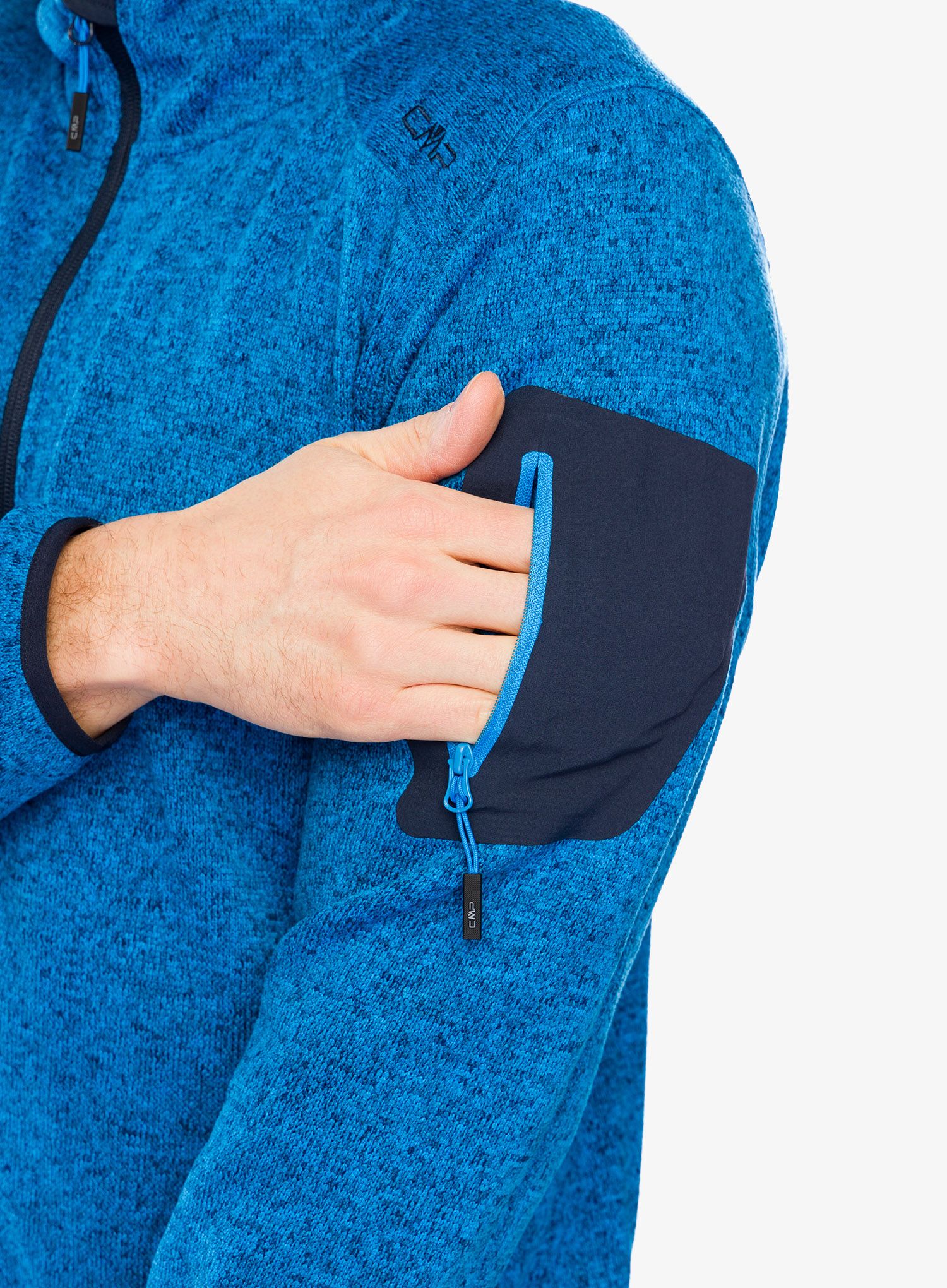 Flis CMP Borgis Fix Hood Jacket - river/black blue