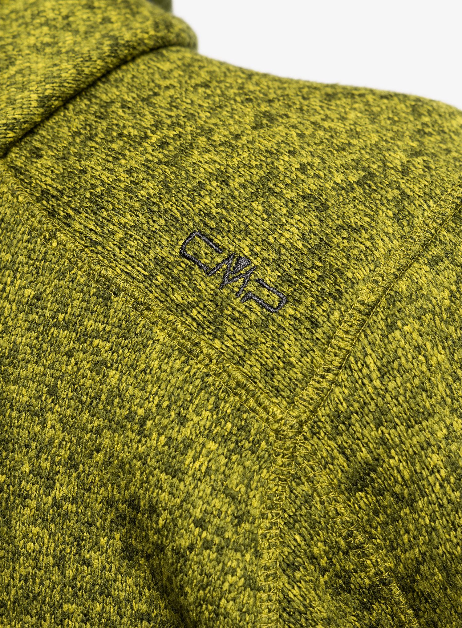 Flis CMP Borgis Jacket Fix Hood Knitted - oil green/moss