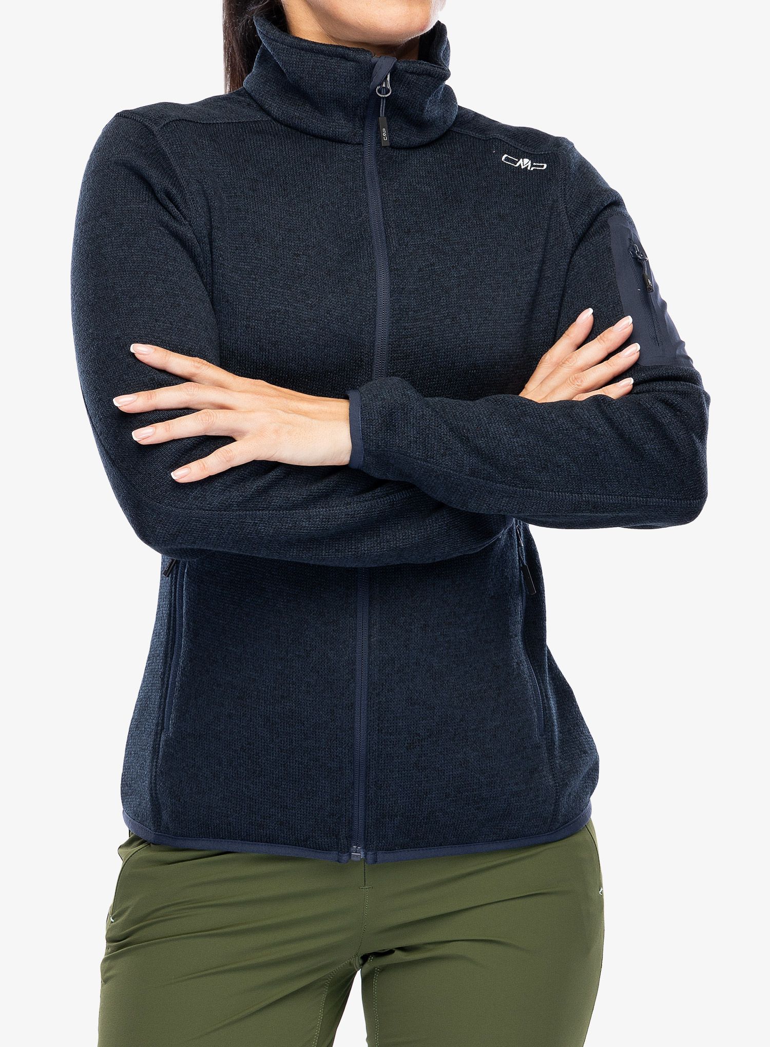 Ženski flis CMP Haze Jacket Knitted - b.blue