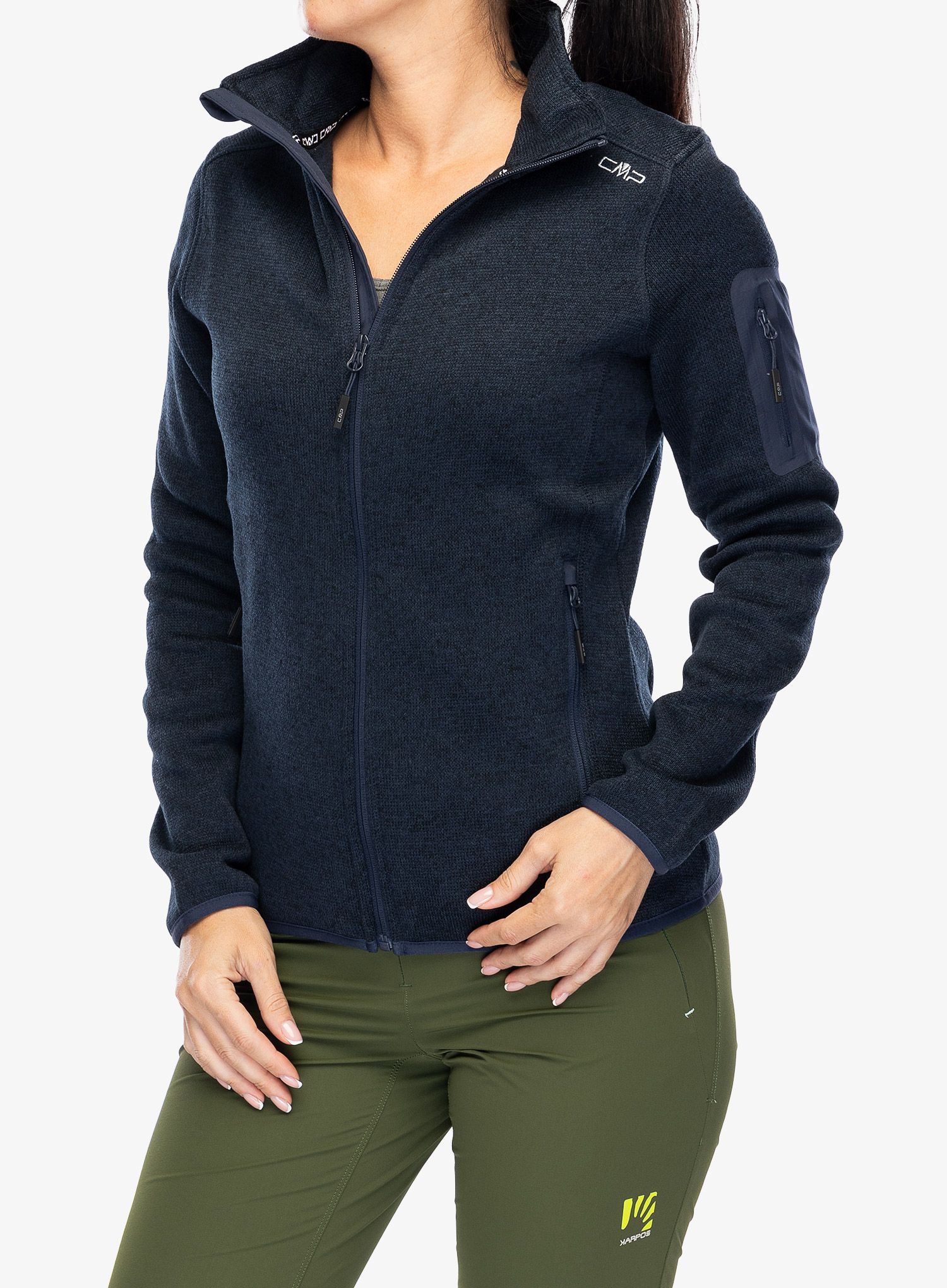 Ženski flis CMP Haze Jacket Knitted - b.blue