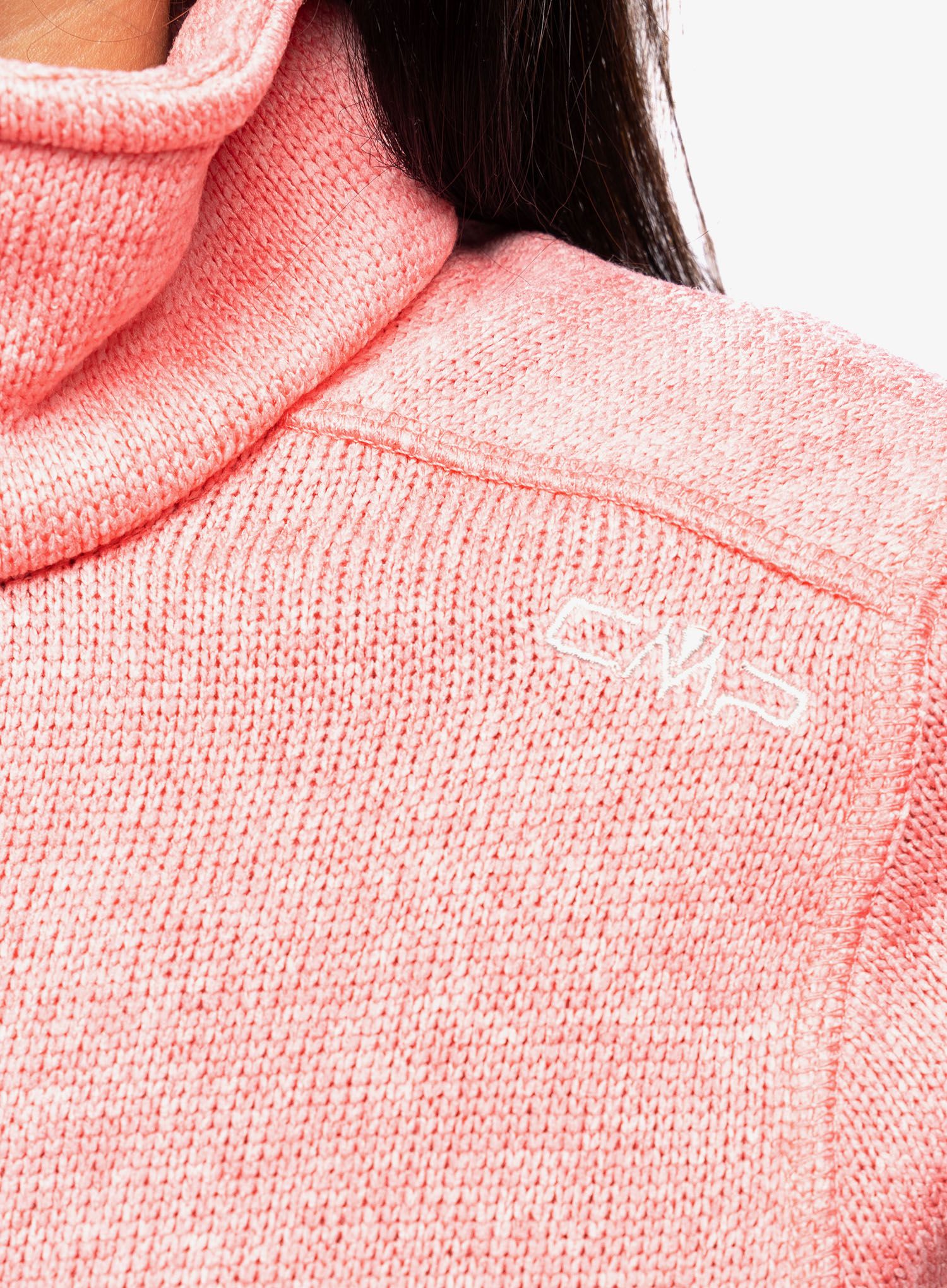 Ženski flis CMP Haze Jacket Knitted - pesca/gesso