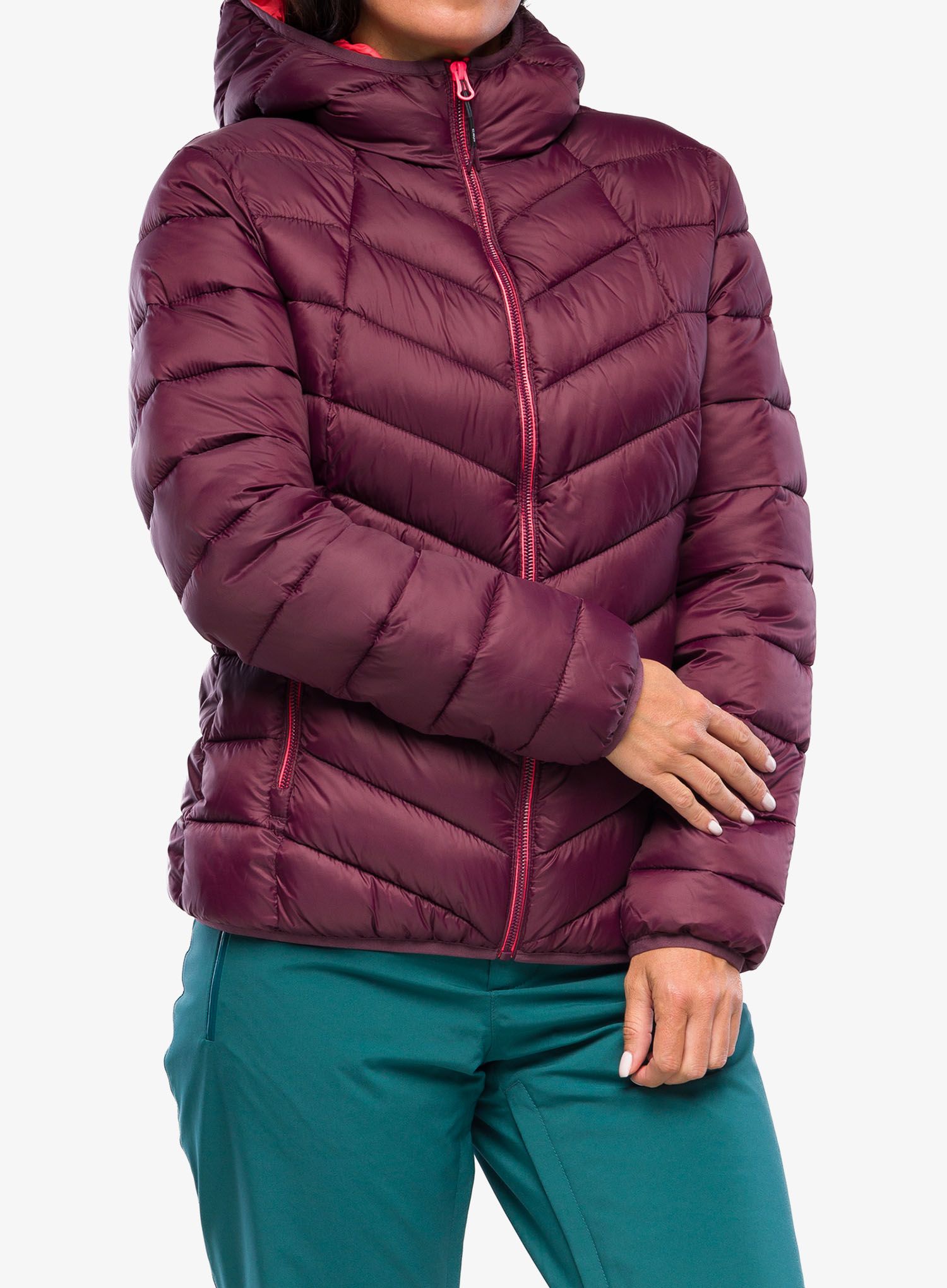 Ženska sintetična jakna CMP Jacket Fix Hood Sivir - burgundy
