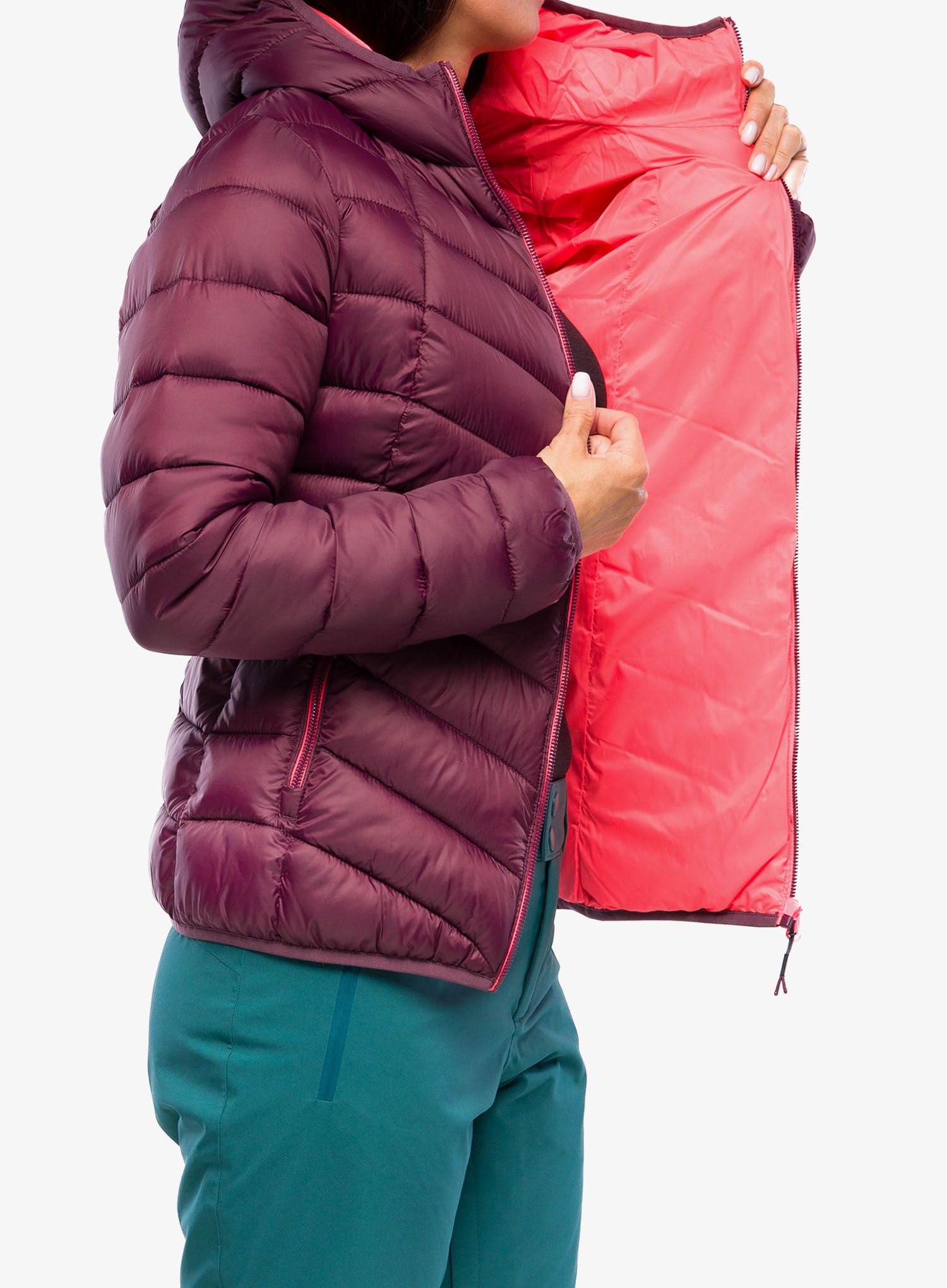 Ženska sintetična jakna CMP Jacket Fix Hood Sivir - burgundy