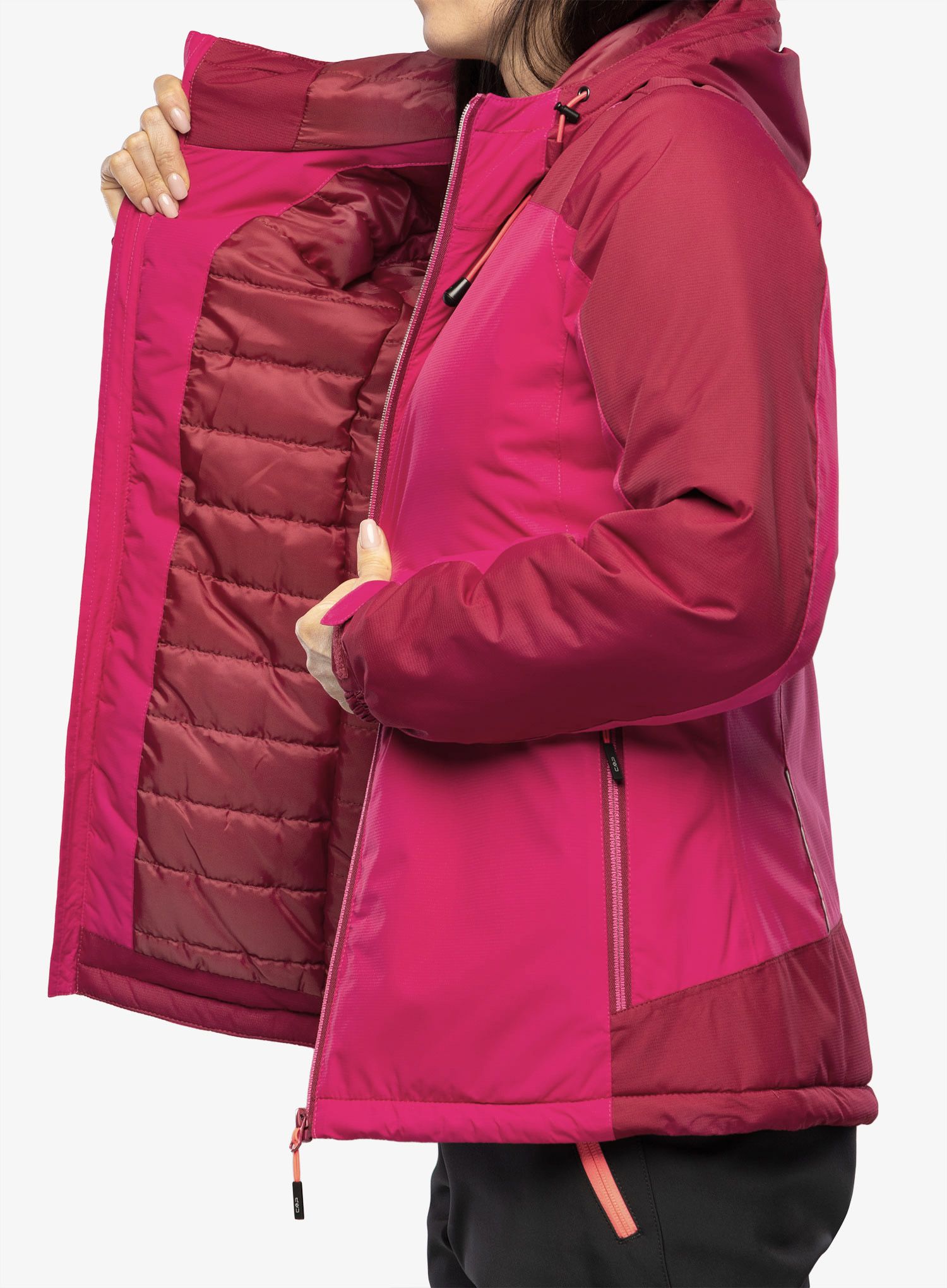 Ženska sintetična jakna CMP Jacket Fix Hood Teemo - fuxia