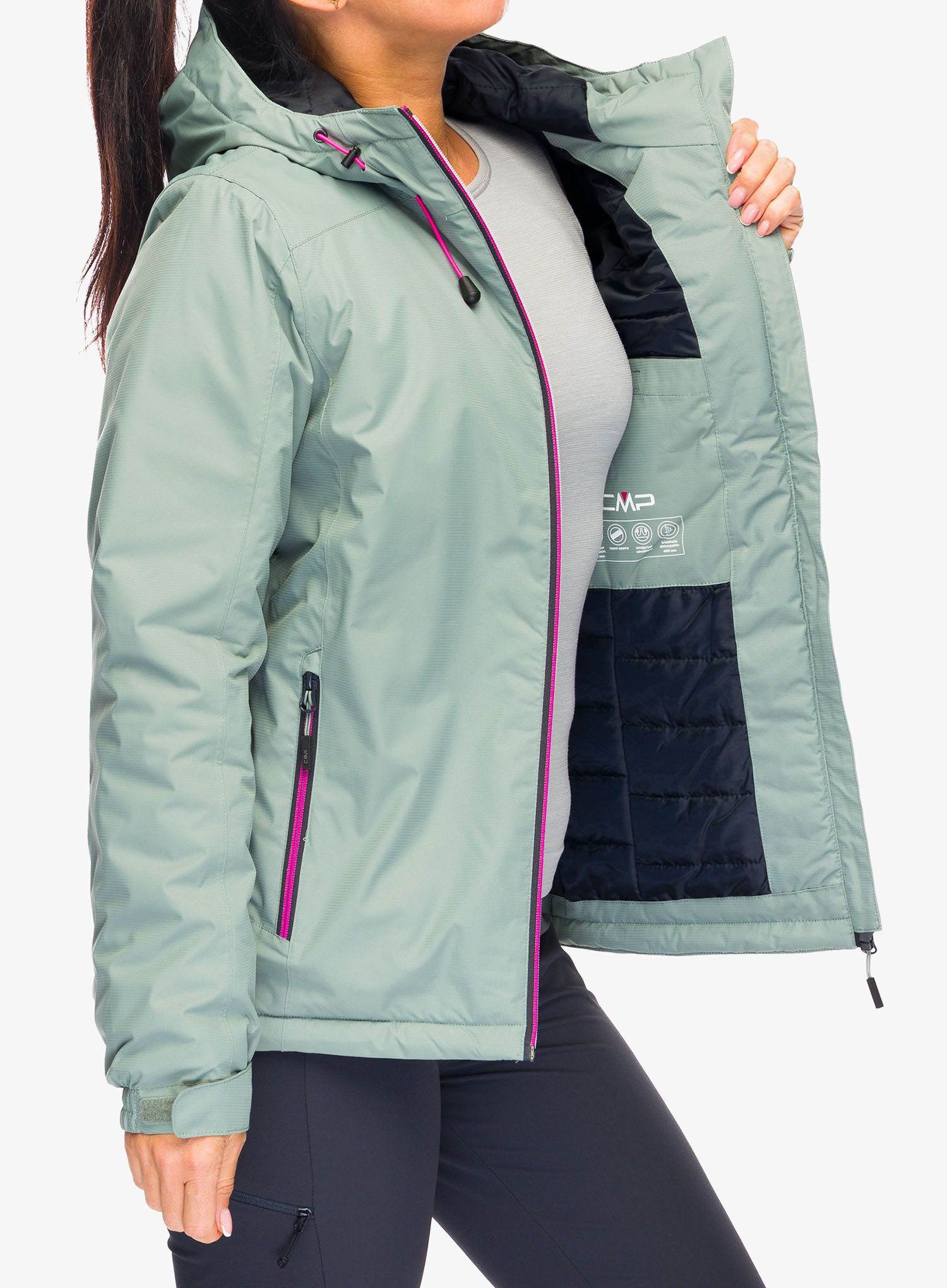 Ženska sintetična jakna CMP Jacket Fix Hood Teemo - mineral