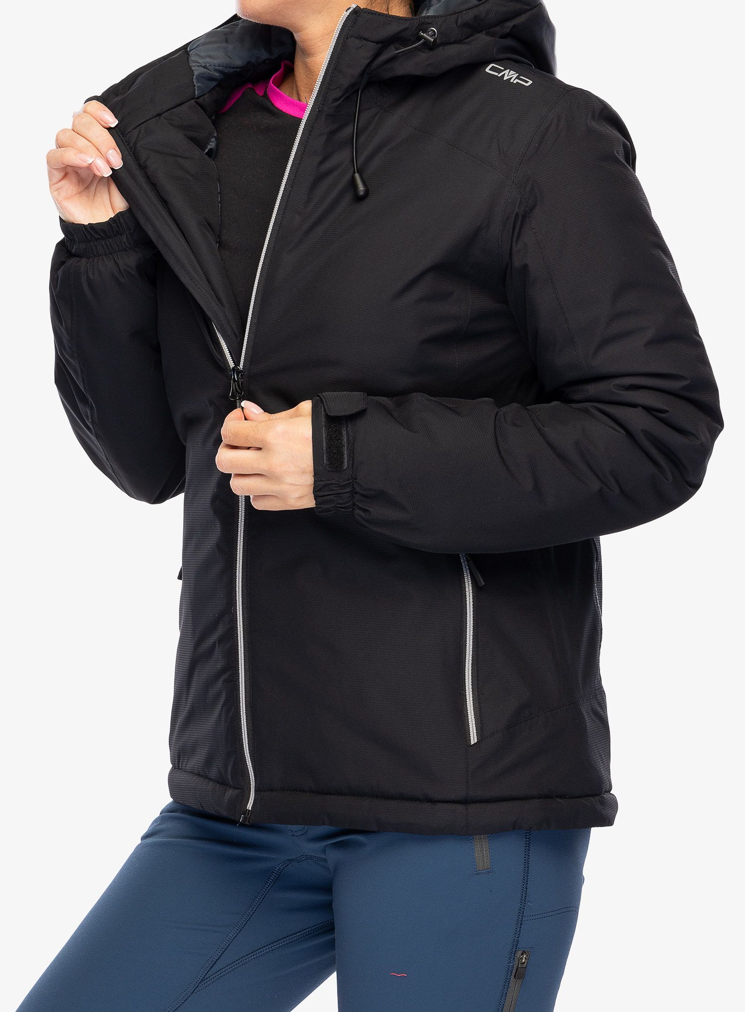 Ženska sintetična jakna CMP Jacket Fix Hood Teemo - nero