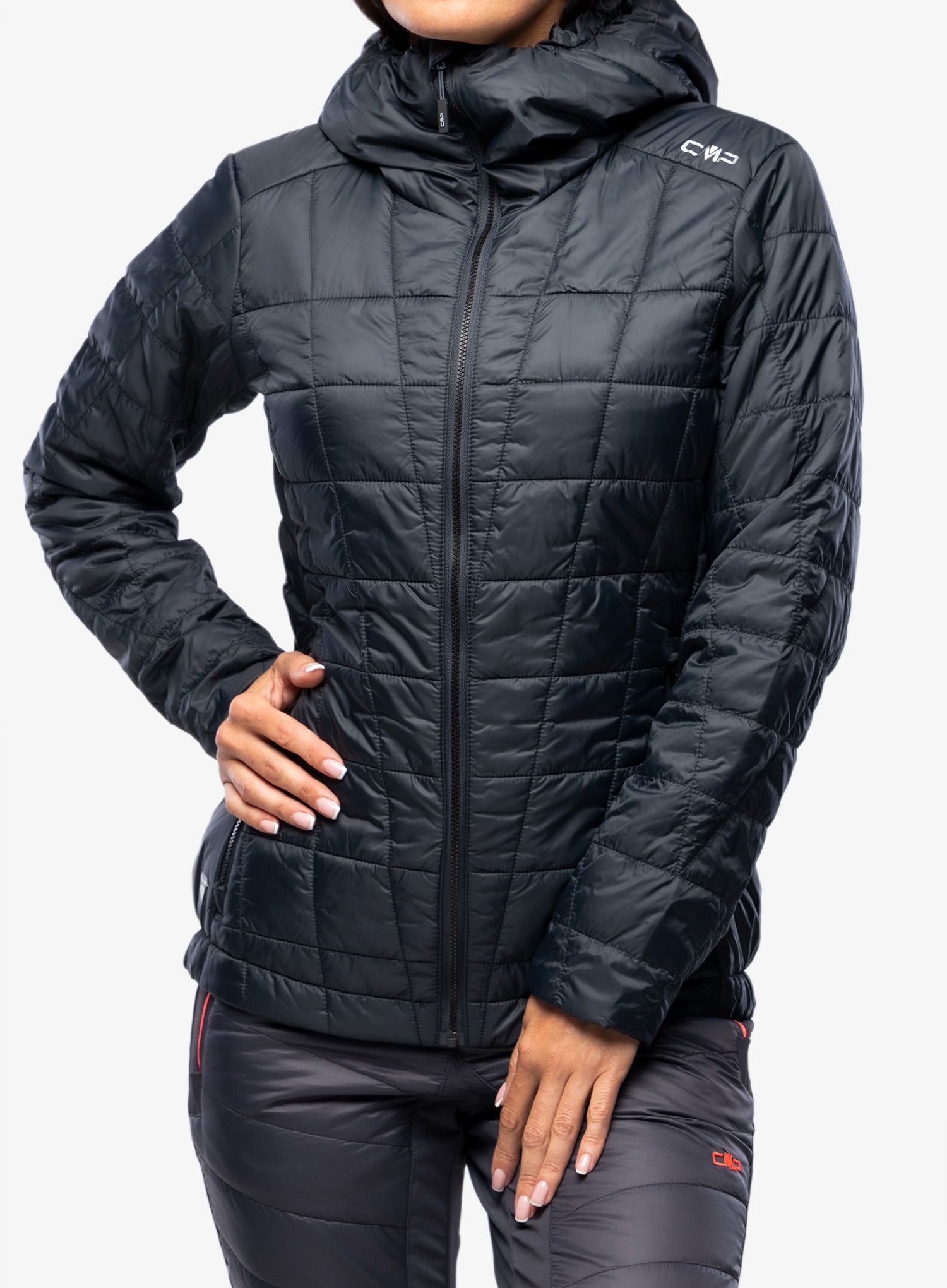 Ženska sintetična jakna CMP Jacket Fix Hood Ziggs - antracite