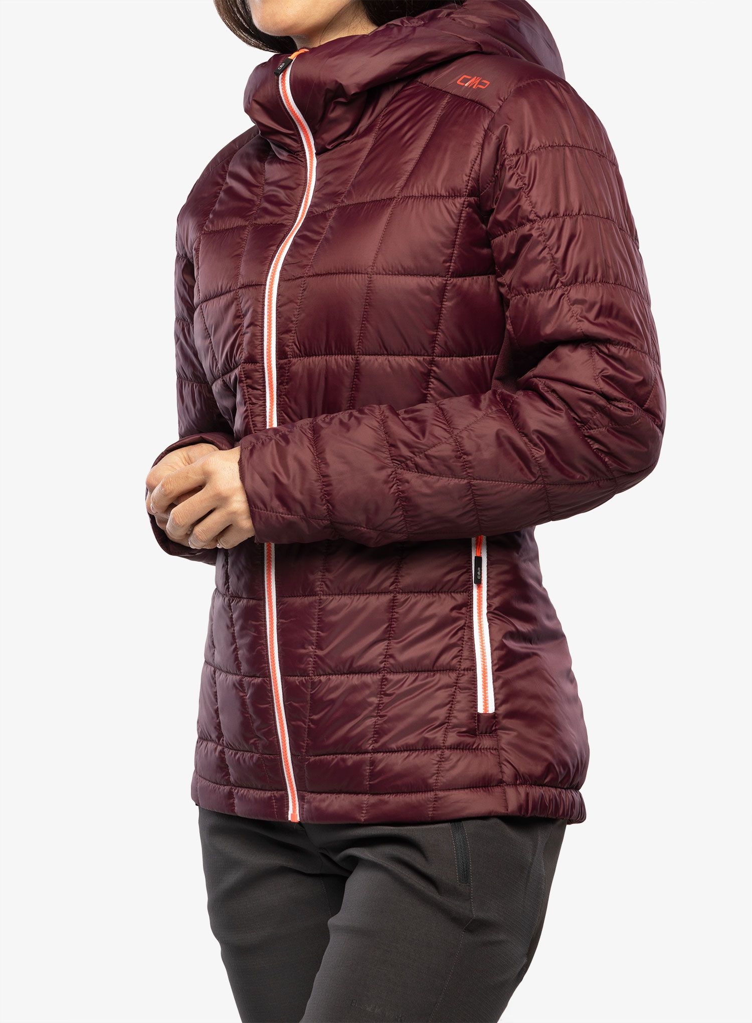 Ženska sintetična jakna CMP Jacket Fix Hood Ziggs - burgundy