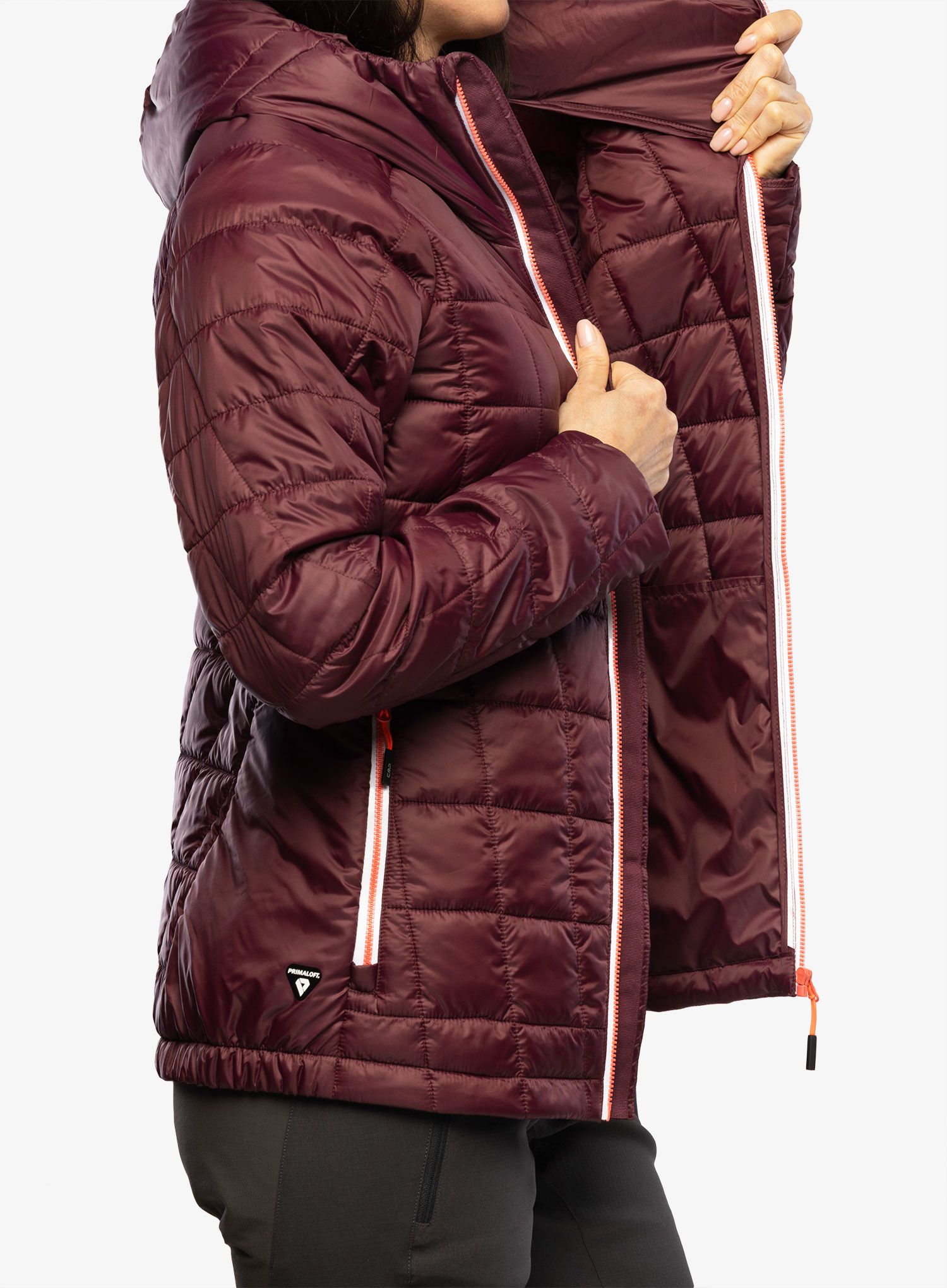 Ženska sintetična jakna CMP Jacket Fix Hood Ziggs - burgundy
