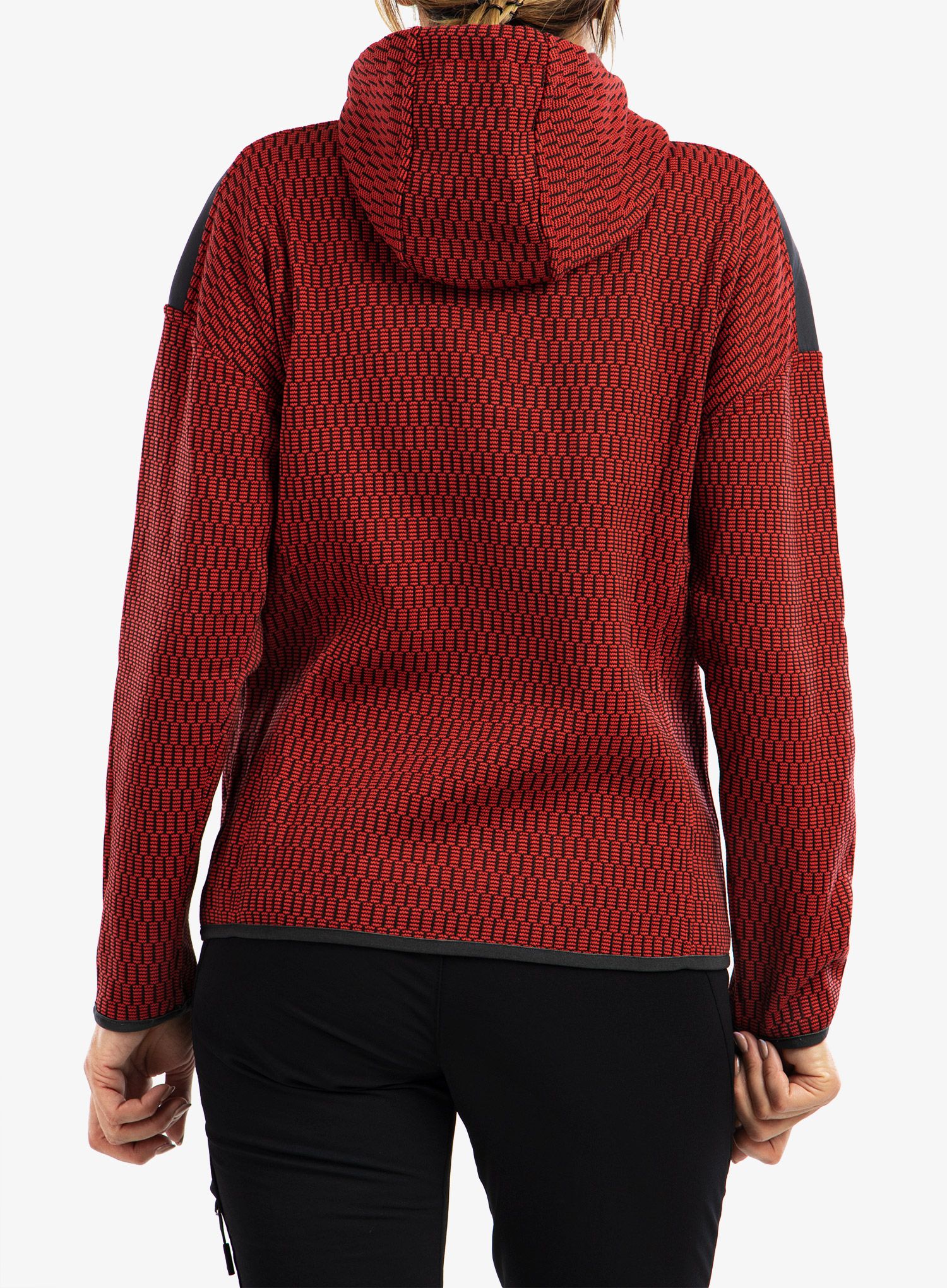 Ženski flis CMP Lucy Jacket Fix Hood - campari/antracite