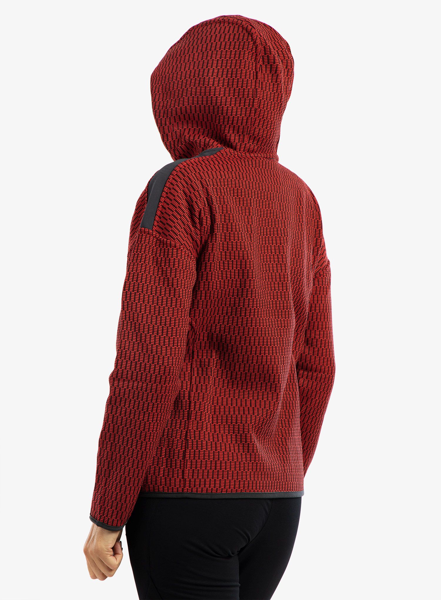 Ženski flis CMP Lucy Jacket Fix Hood - campari/antracite