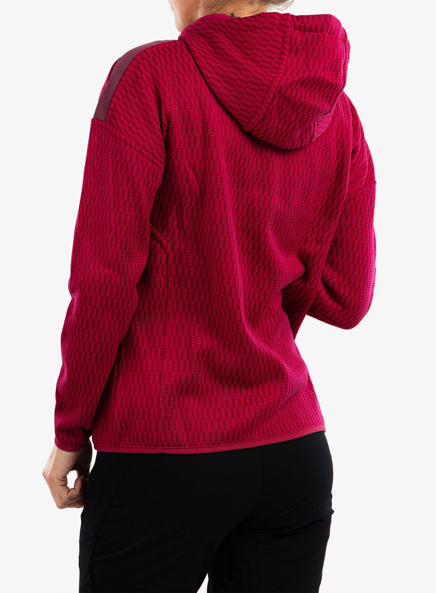 Ženski flis CMP Lucy Jacket Fix Hood - fucsia/amaranto