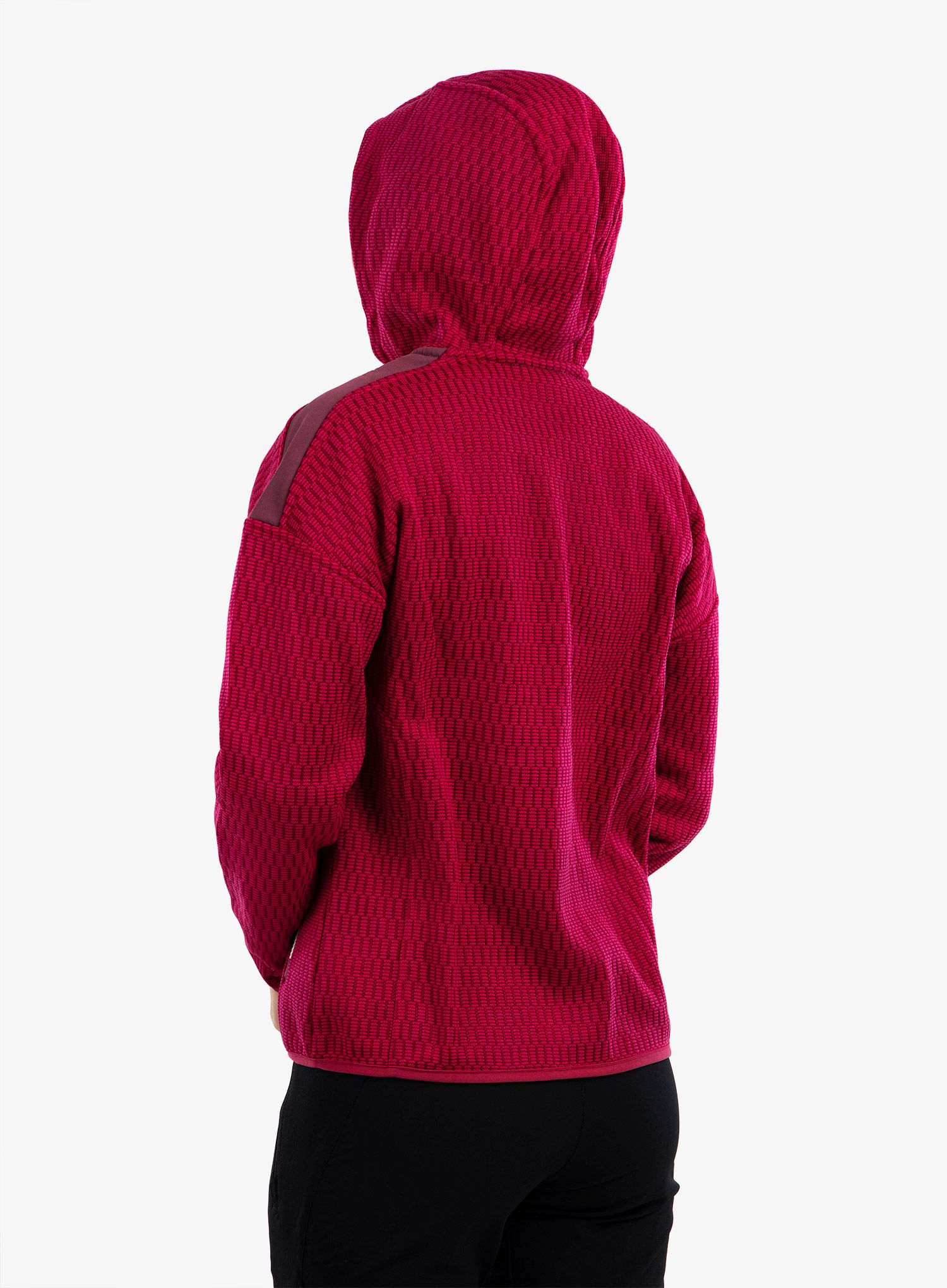 Ženski flis CMP Lucy Jacket Fix Hood - fucsia/amaranto