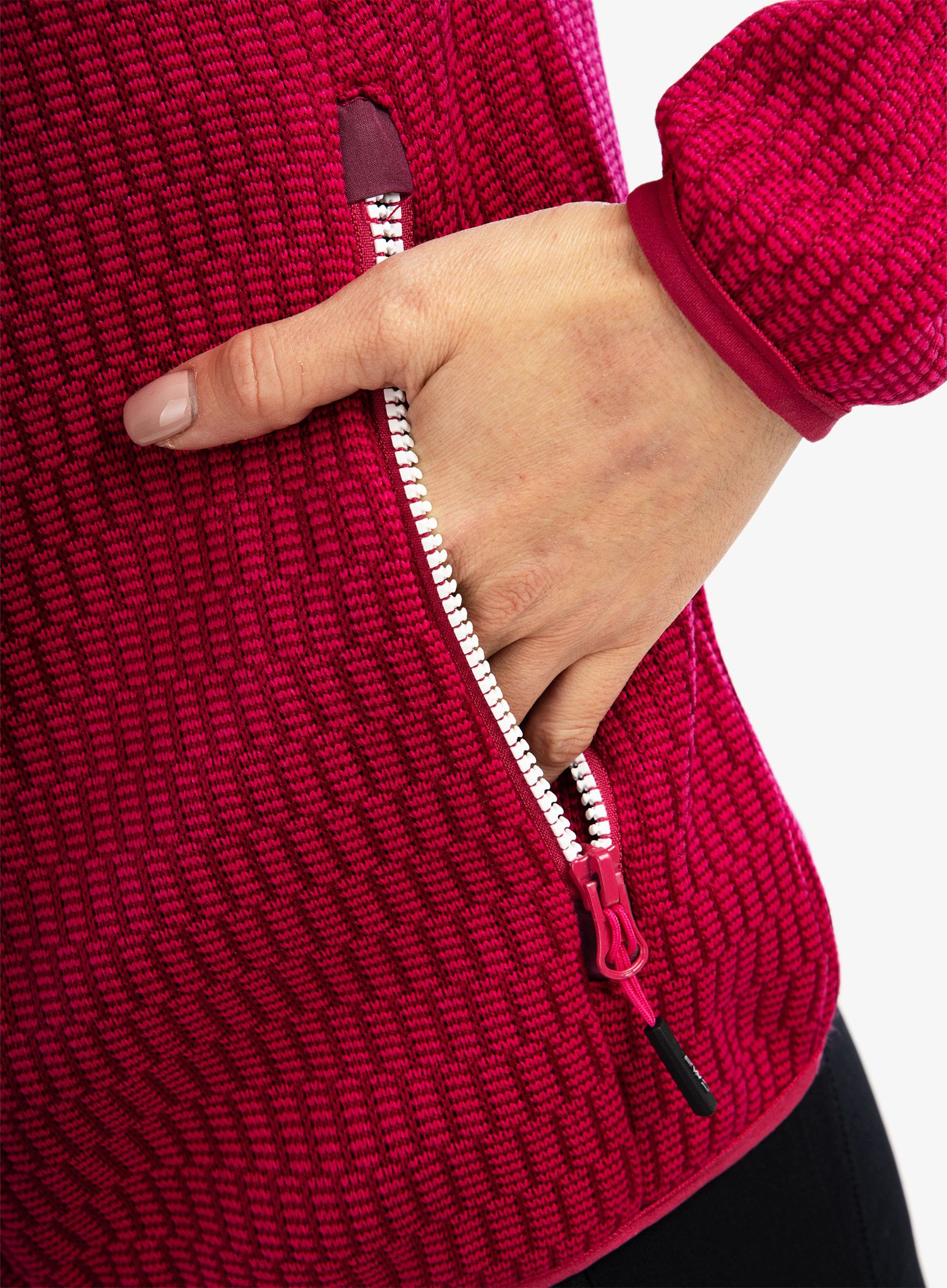 Ženski flis CMP Lucy Jacket Fix Hood - fucsia/amaranto