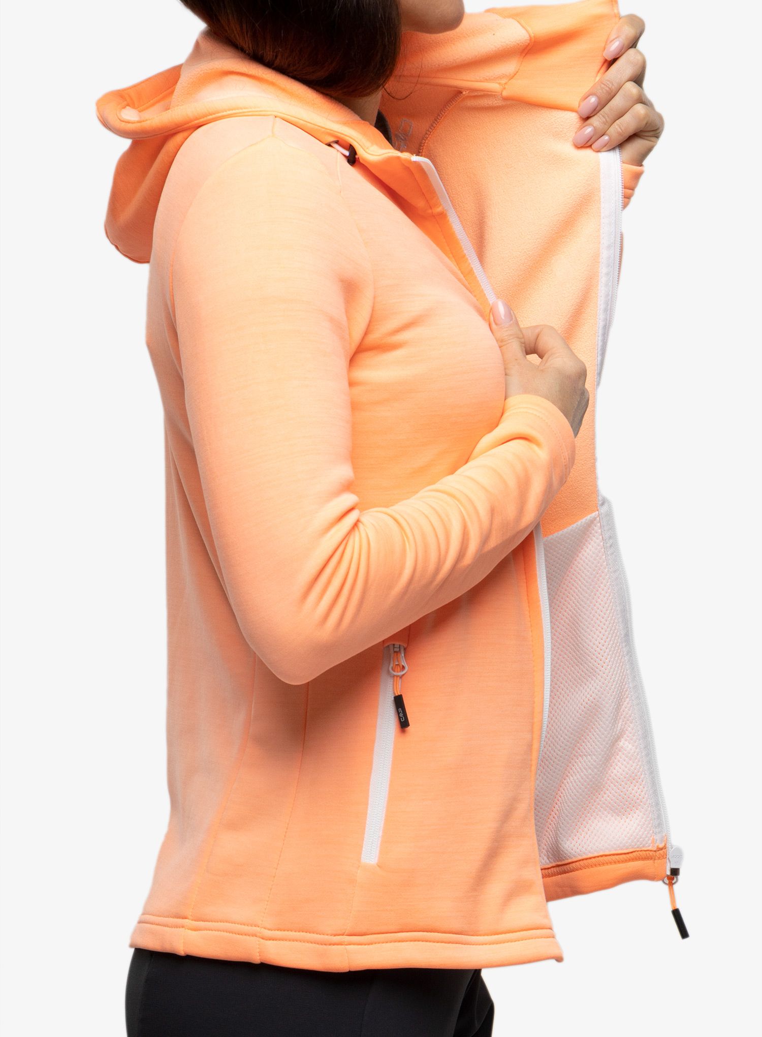 Ženska jopa s kapuco CMP Orianna Jacket Fix Hood - sunrise mel