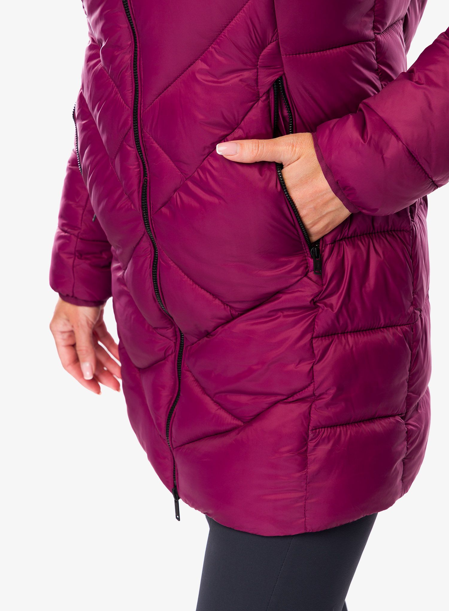 Ženski plašč CMP Pensa Parka Snaps Hood - rubino