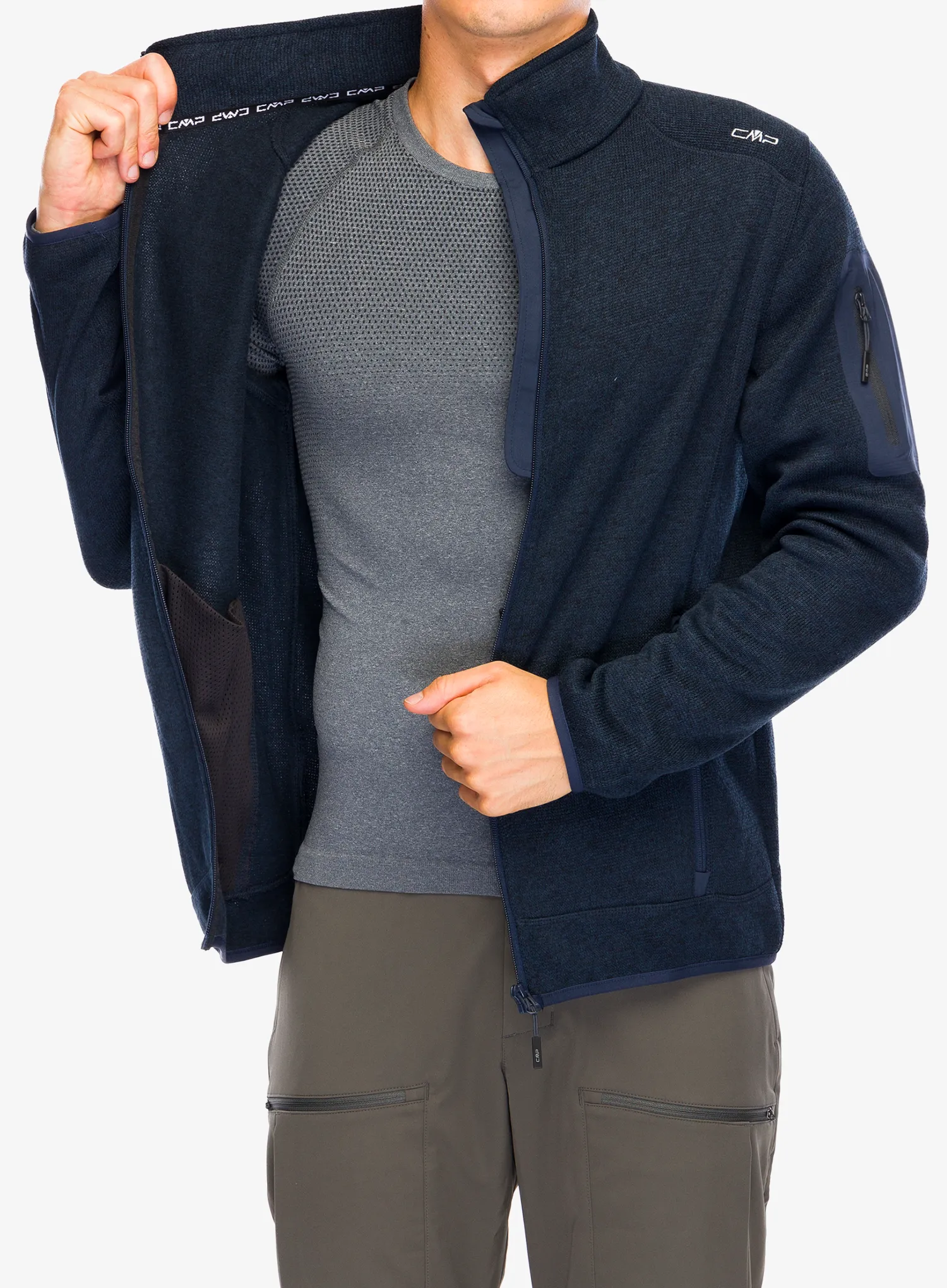 Flis CMP Perl Jacket Knitted - b.blue/antracite