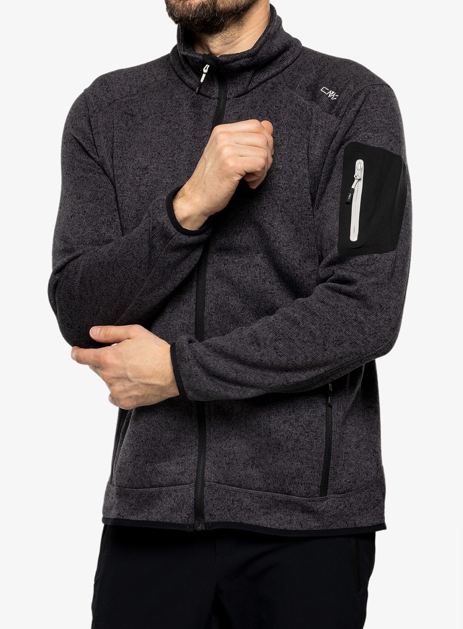 Flis CMP Perl Jacket Knitted - nero/glacier