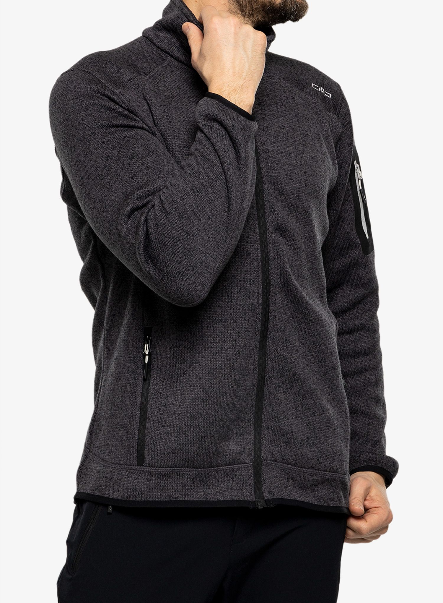 Flis CMP Perl Jacket Knitted - nero/glacier