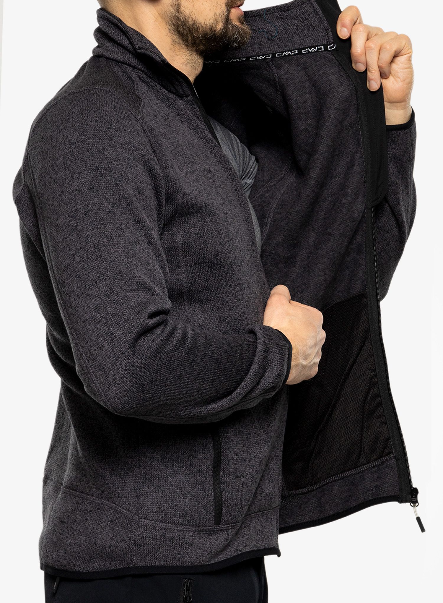 Flis CMP Perl Jacket Knitted - nero/glacier
