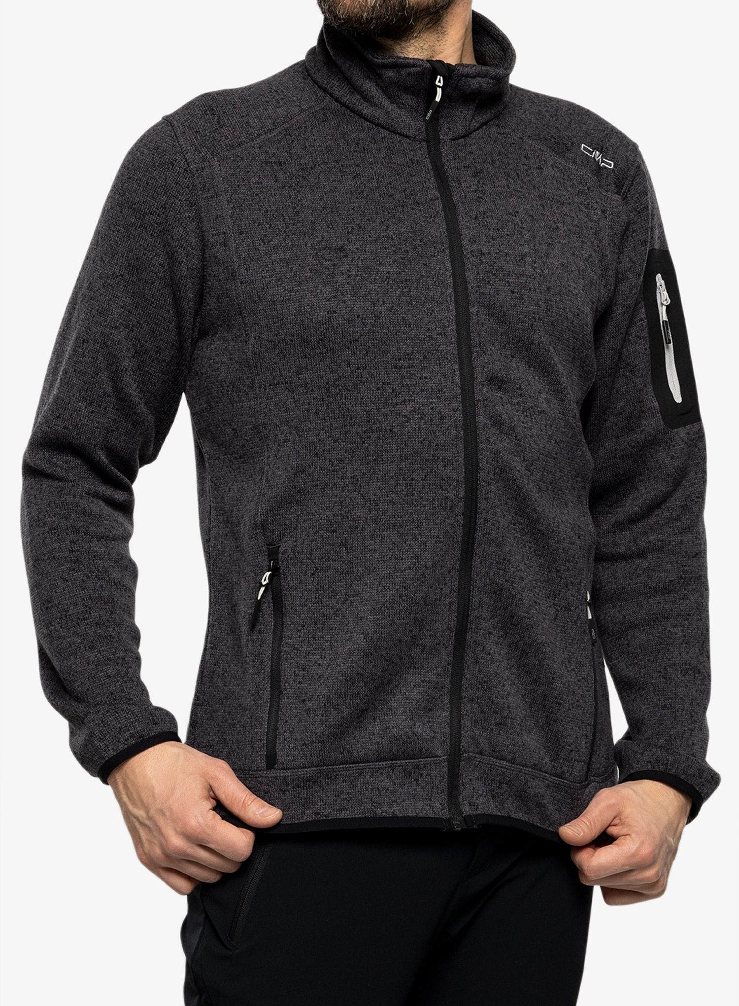 Flis CMP Perl Jacket Knitted - nero/glacier