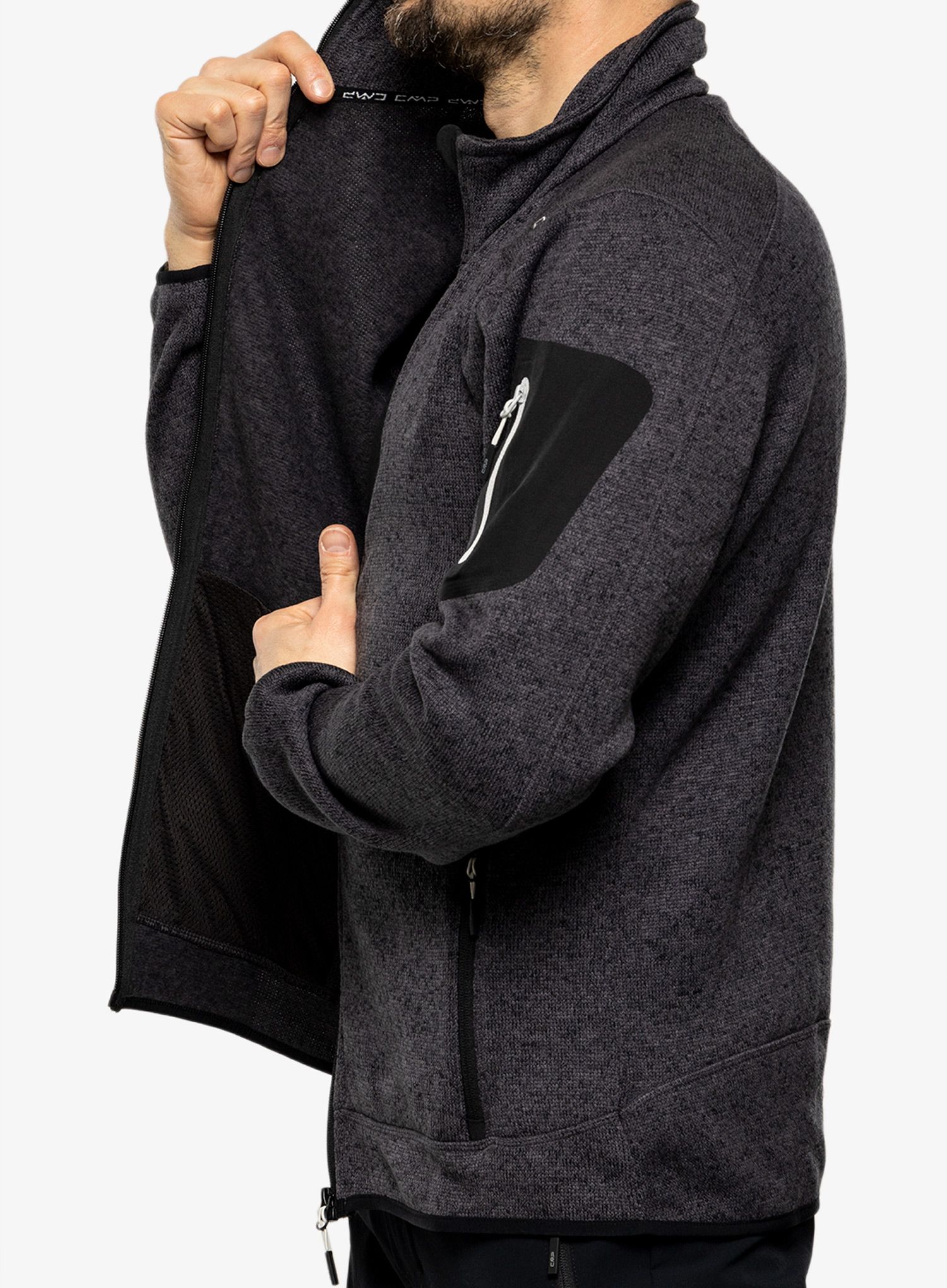 Flis CMP Perl Jacket Knitted - nero/glacier