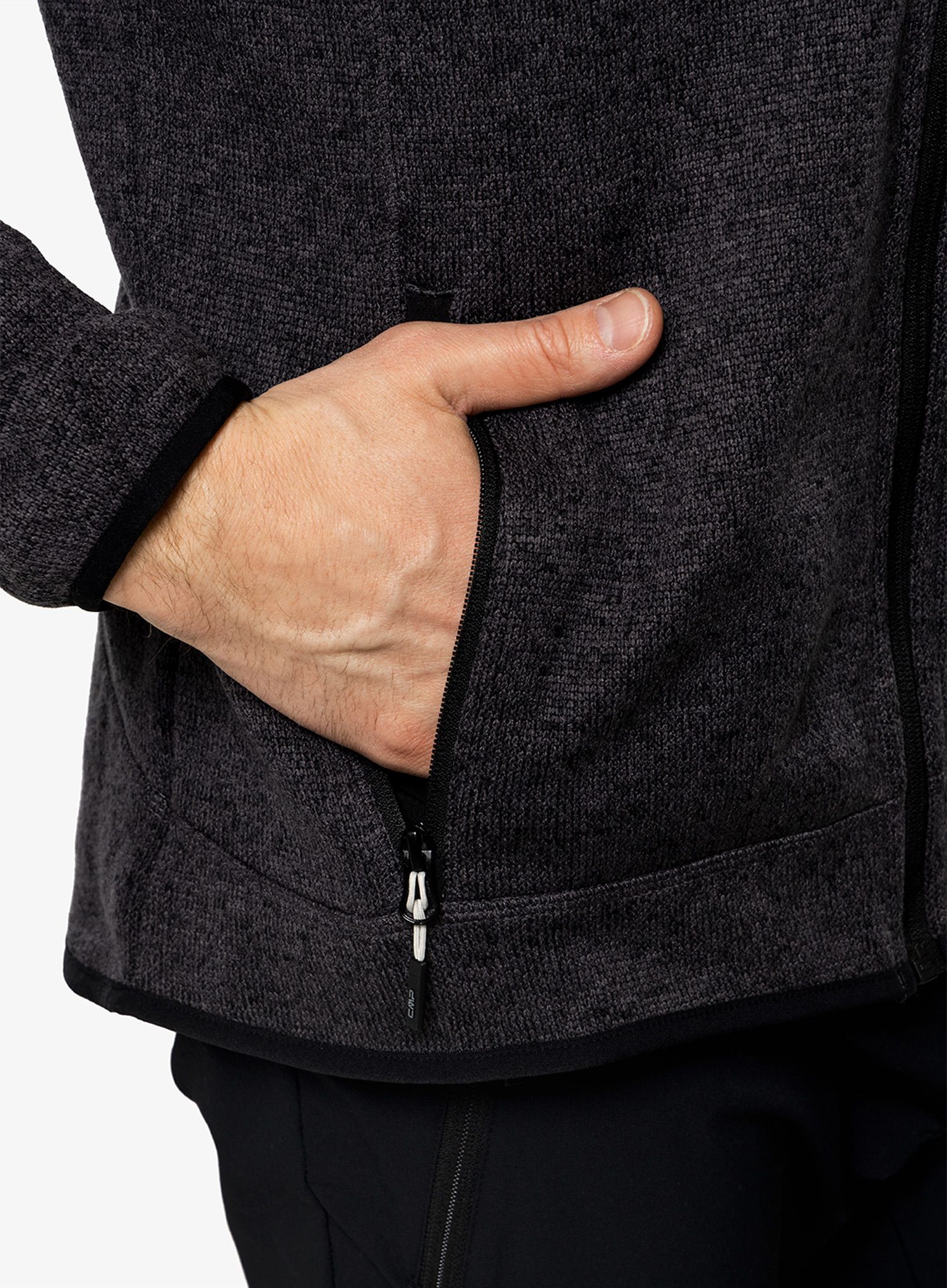 Flis CMP Perl Jacket Knitted - nero/glacier