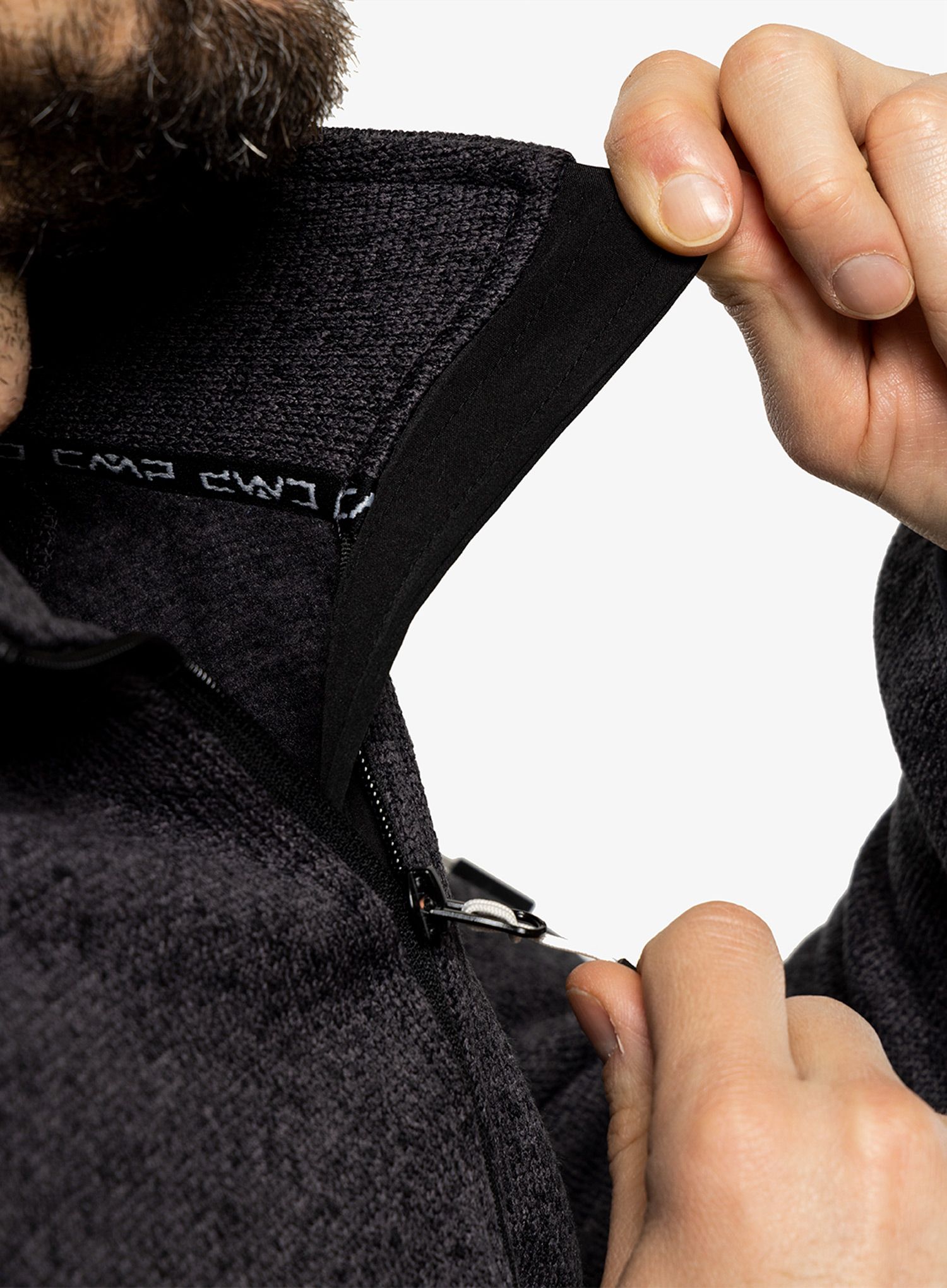 Flis CMP Perl Jacket Knitted - nero/glacier