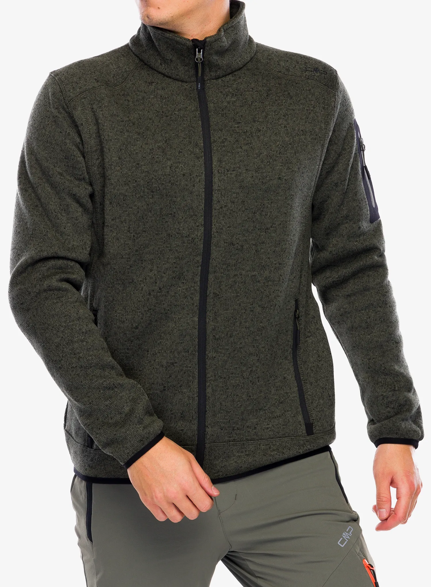 Flis CMP Perl Jacket Knitted - olive/nero