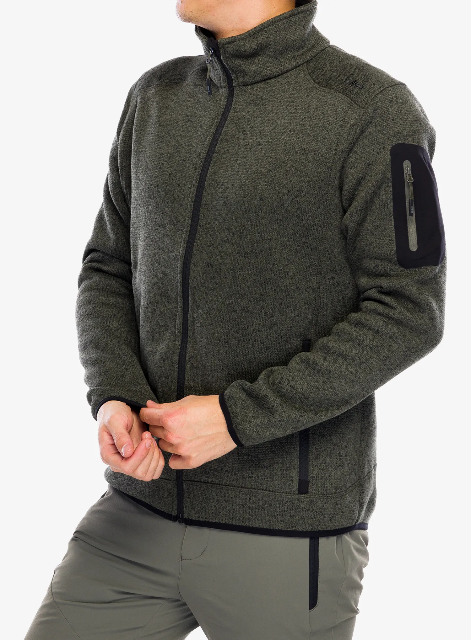 Flis CMP Perl Jacket Knitted - olive/nero