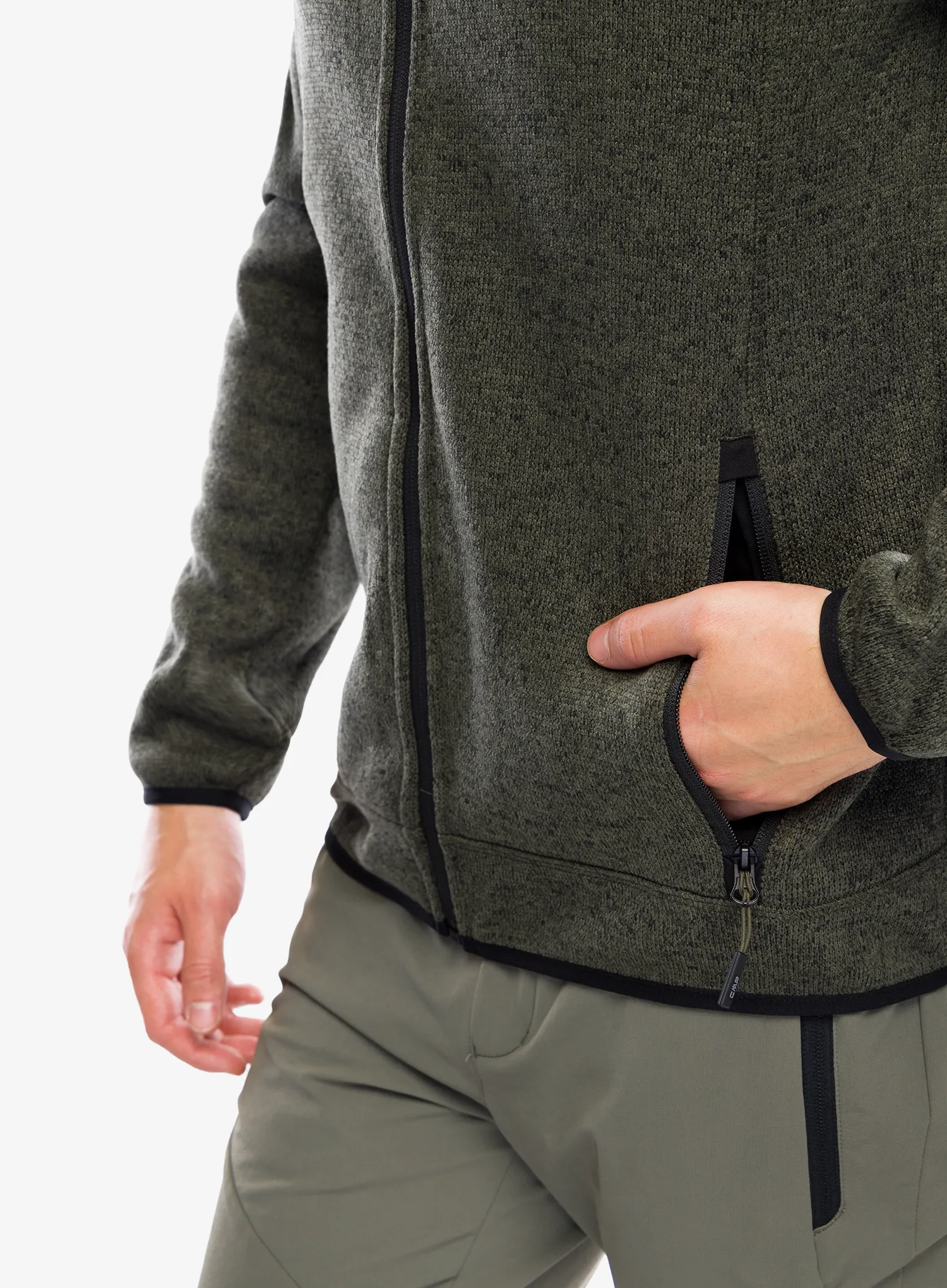 Flis CMP Perl Jacket Knitted - olive/nero