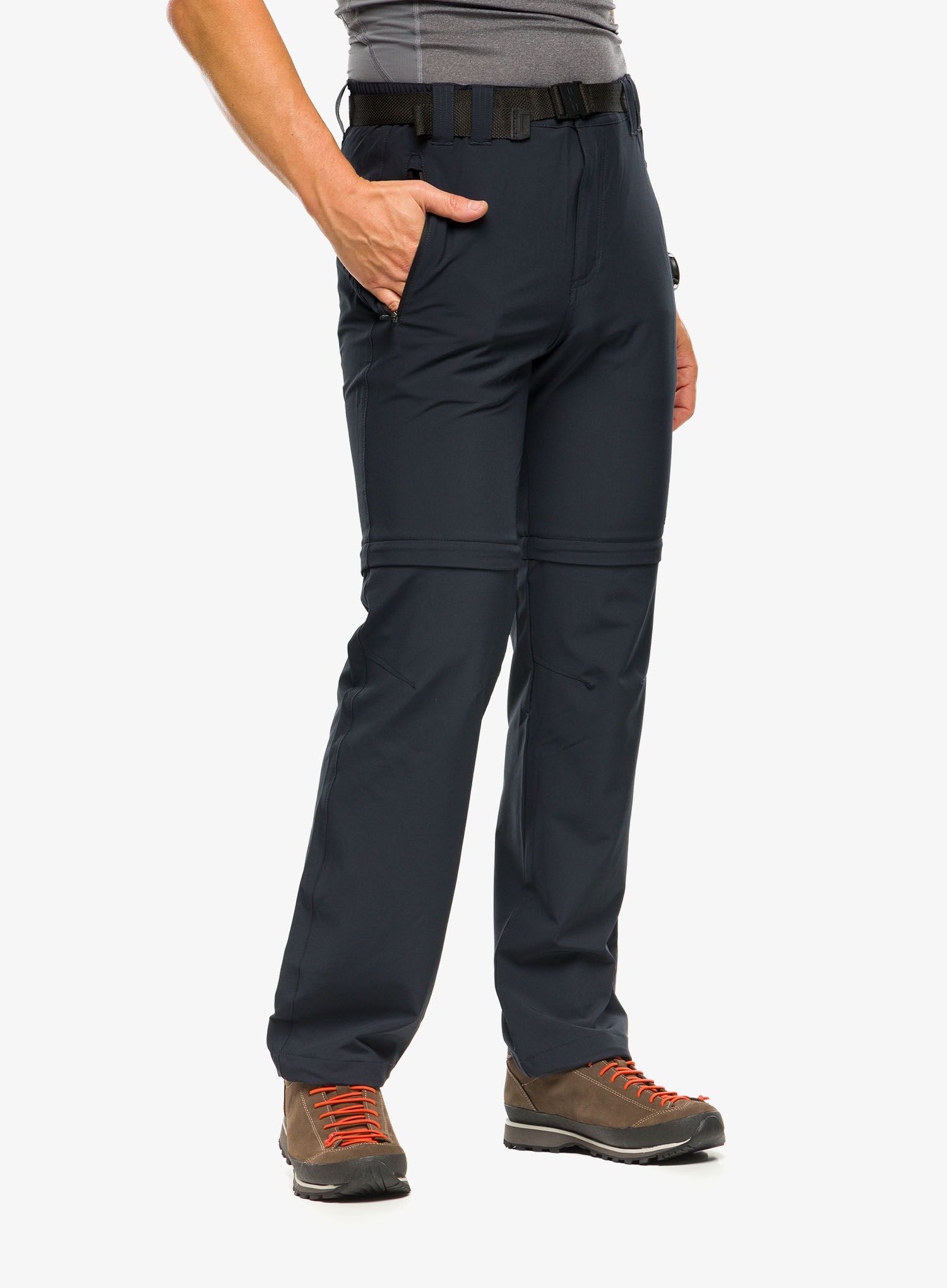 Hlače CMP Rule Zip Off Pant Stretch Polyester - antracite