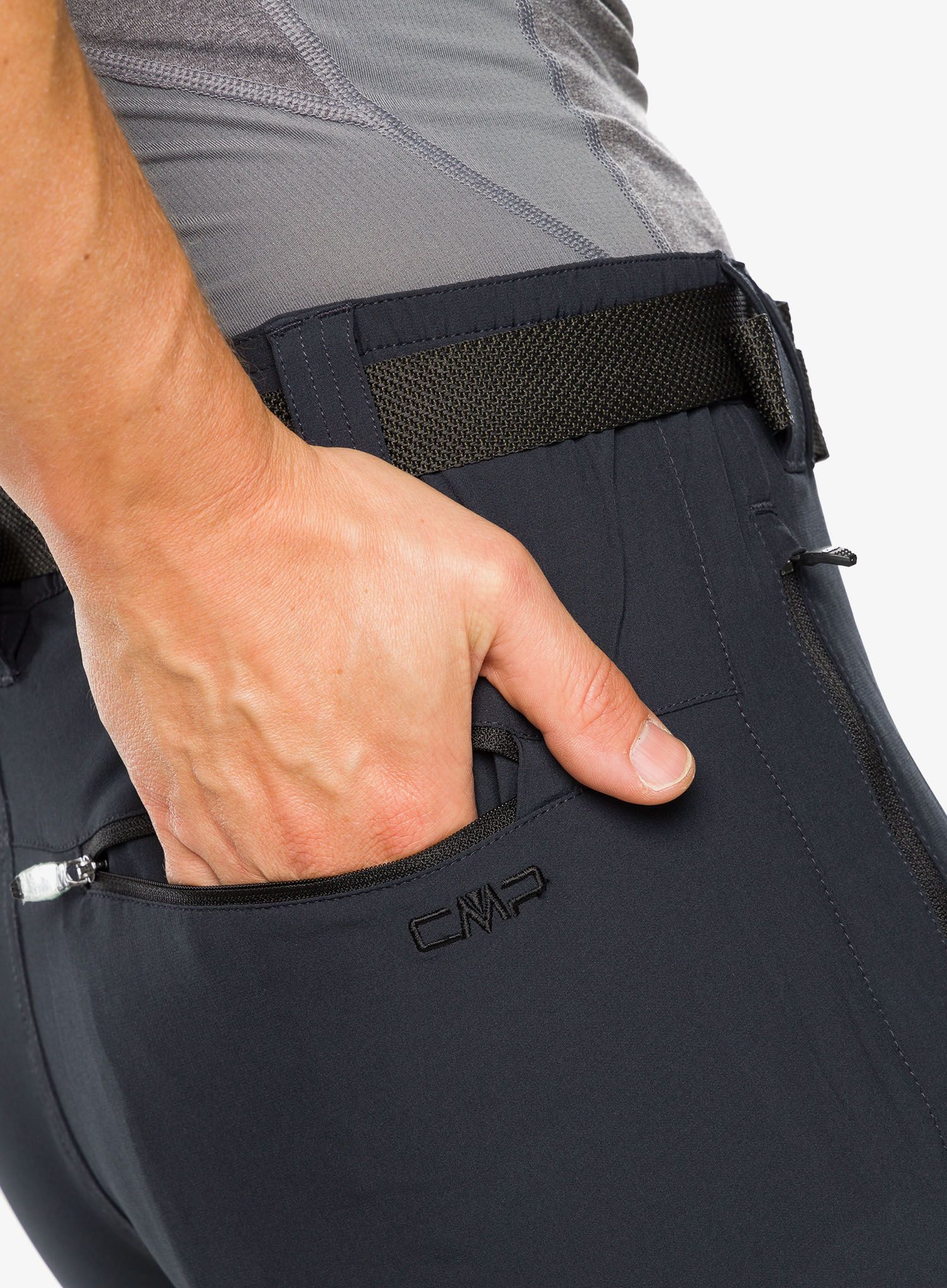 Hlače CMP Rule Zip Off Pant Stretch Polyester - antracite